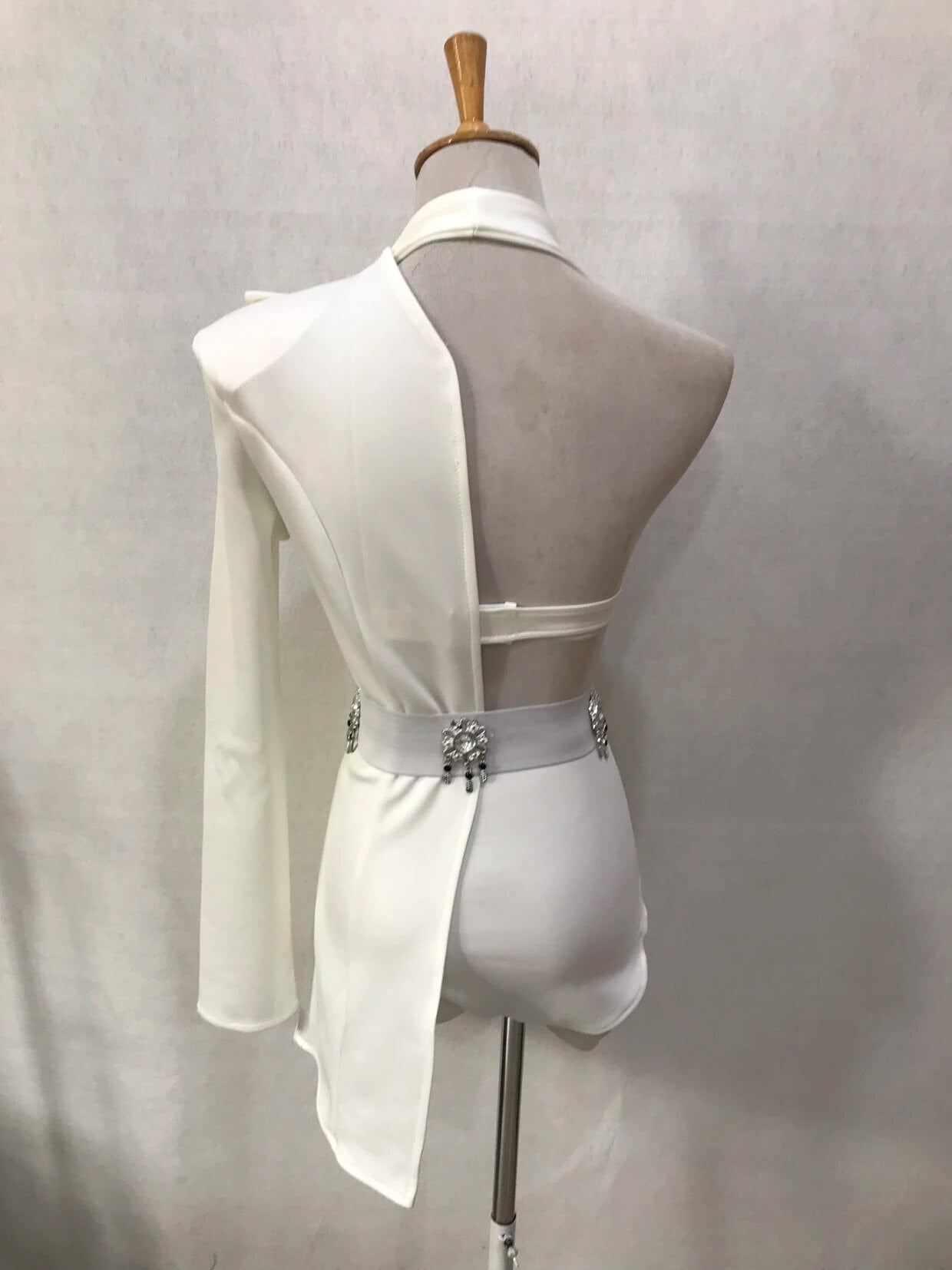 Red Black Asymmetric Blazer Bikini Dance Outfit Nightclub Bar Singer Dancer Women Sexy Stage Wear Team Performance Party Costume