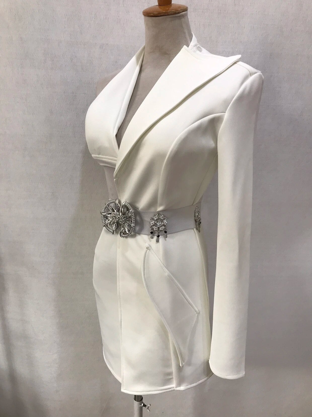 Red Black Sexy Party Asymmetric Short Skirt Set Bar Singer Korean Dance Team Costume Bra+Skirt+Coat+Belt 4 Piece Stage Outfits