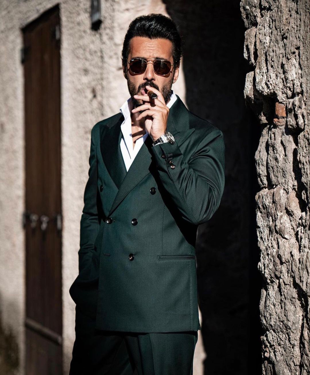 Royal Dark Green Men Suits 2 Piece Formal Custom Made Wedding Tuxedos for Best Man Double Breasted Business Coat+Pant