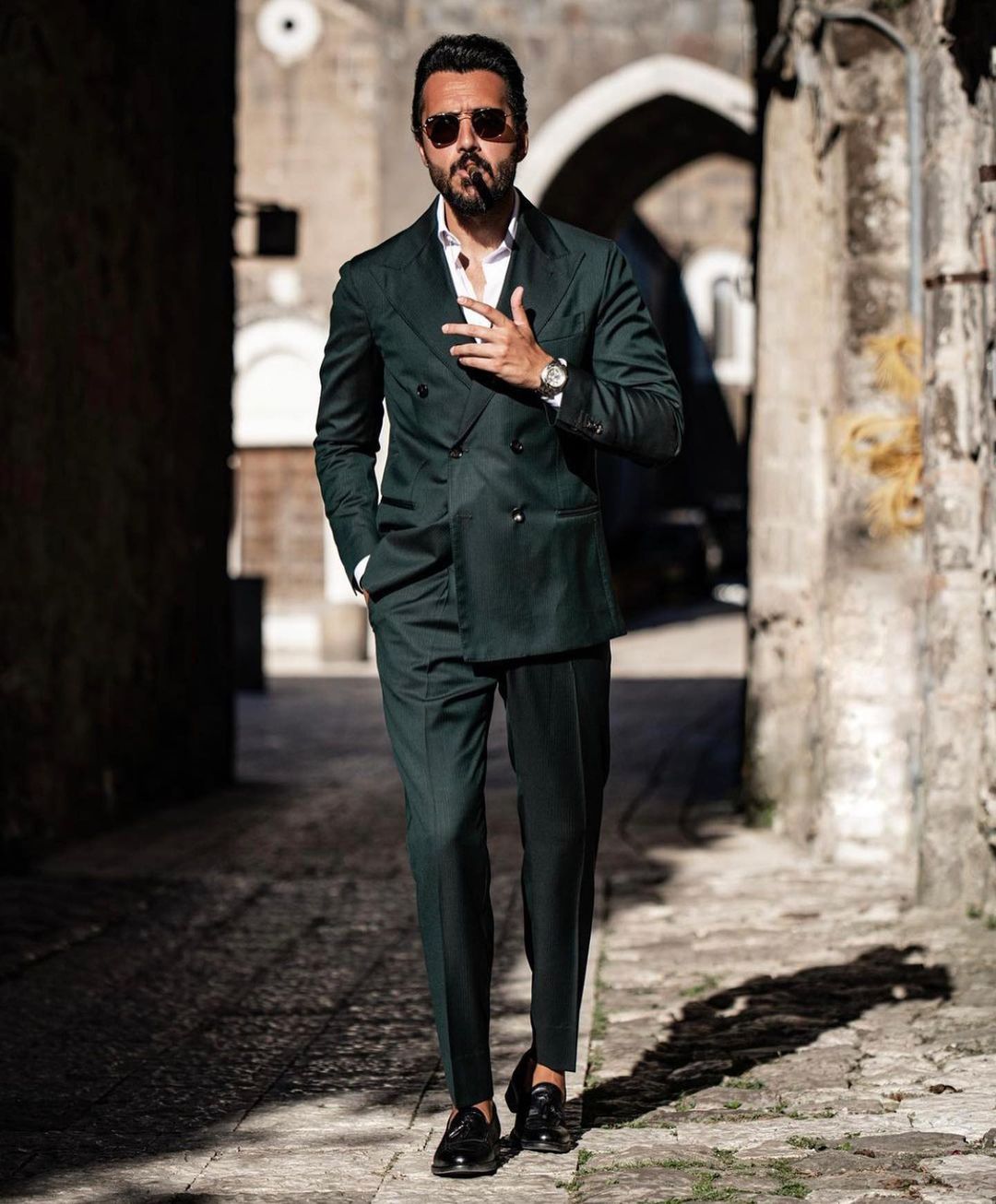 Royal Dark Green Men Suits 2 Piece Formal Custom Made Wedding Tuxedos for Best Man Double Breasted Business Coat+Pant