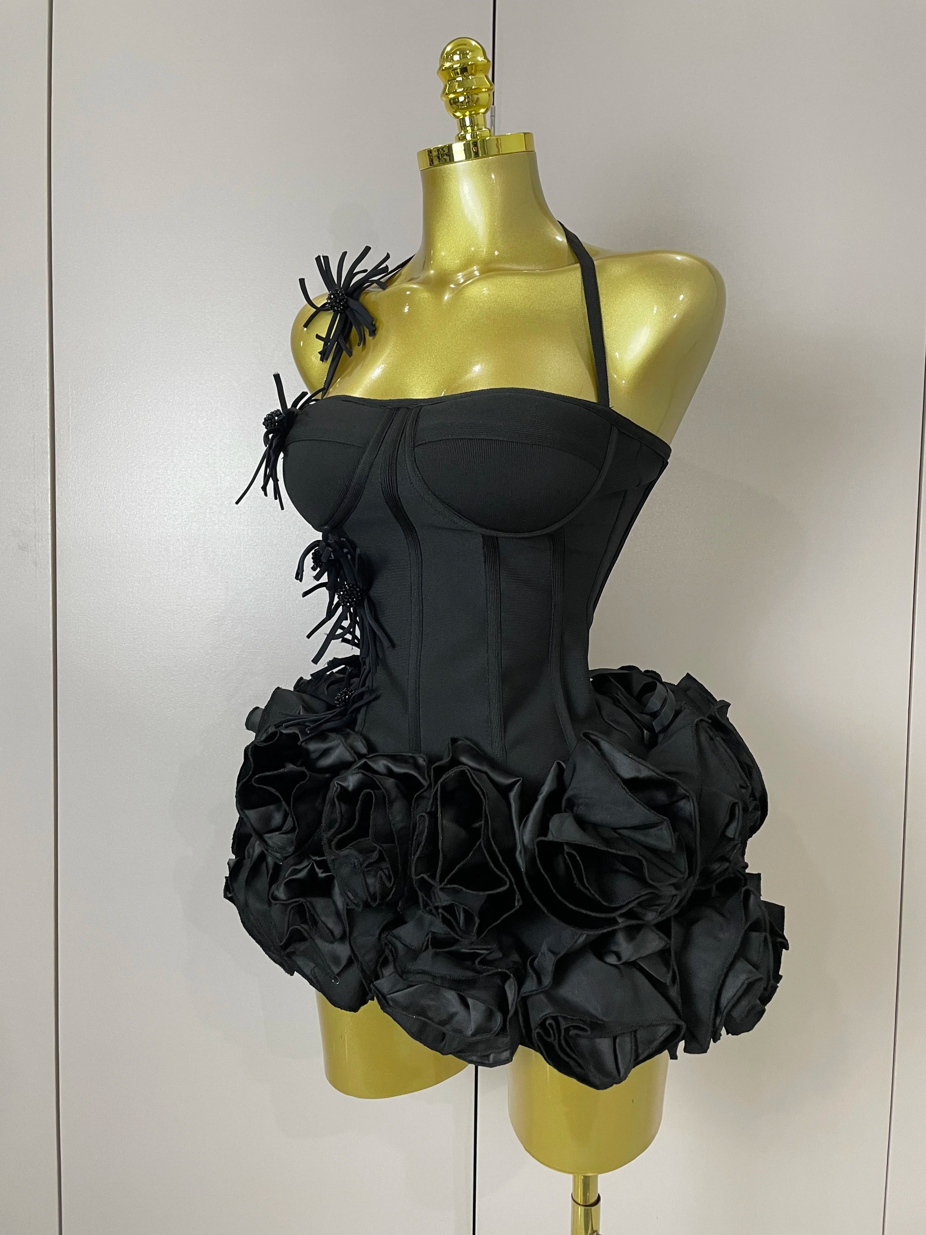 Sculpted Rose Corset Two-Piece Mini Dress - detail view 2