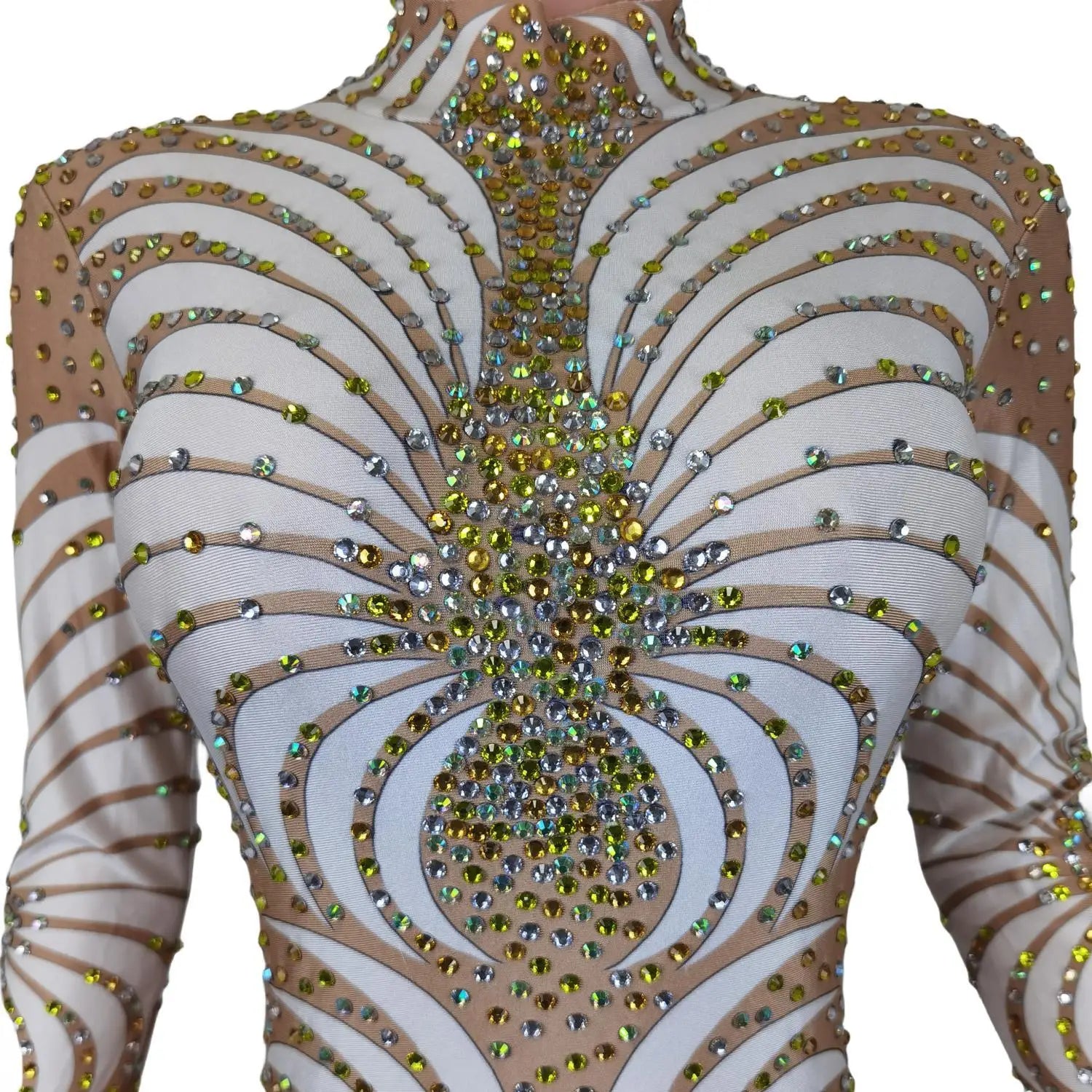 Sparkly Crystals Long Sleeves Jumpsuit Birthday Party Celebrate Costume Women Dance Prom Party Photo Shoot Jumpsuit