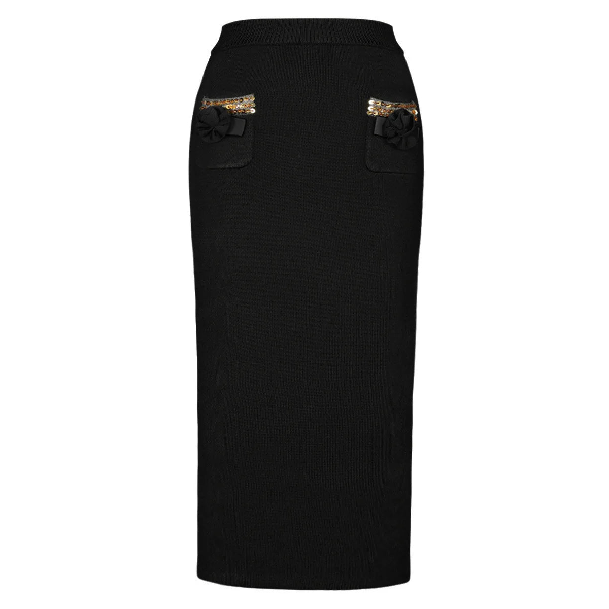 Luxury Crystal Long Evening Dresses Women 2 Piece Women Skirt Suits Beading Knitting Cardigans Sweater Long Pencil Skirts Sets