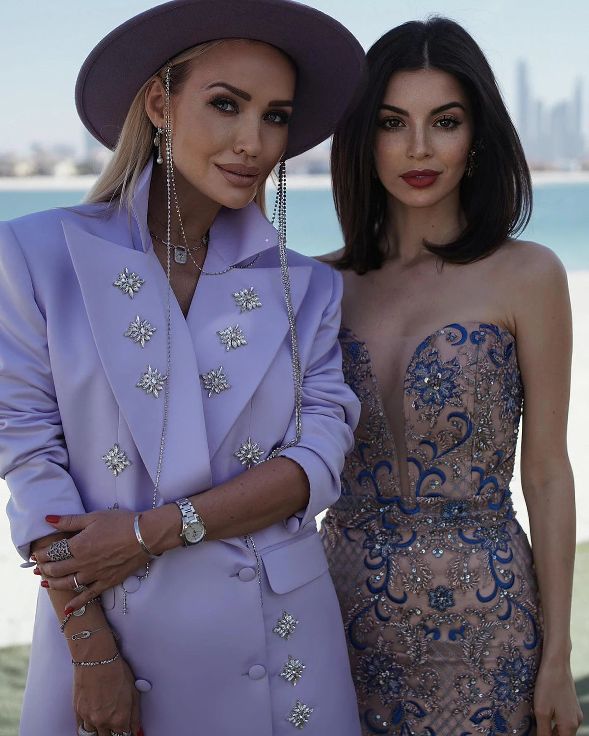 Fashion Show Women Pants Suits Flowers Beading Blazer Sets Double Breated 2 Pieces Custom Made For Lady