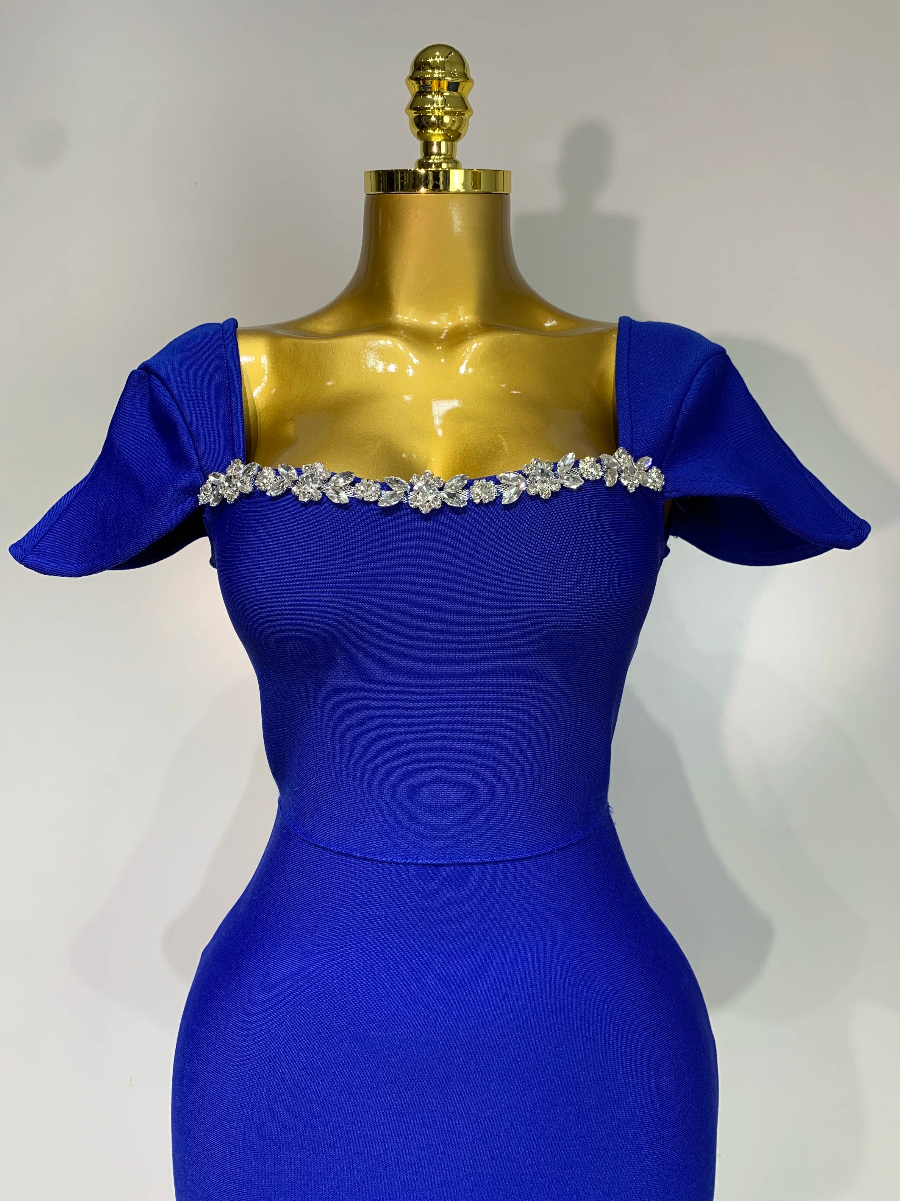 Celebrity Elegant Bandage Long Party Dress Women Sexy Square Collar Stretch Evening Prom Gown Club Luxury Birthday Dresses