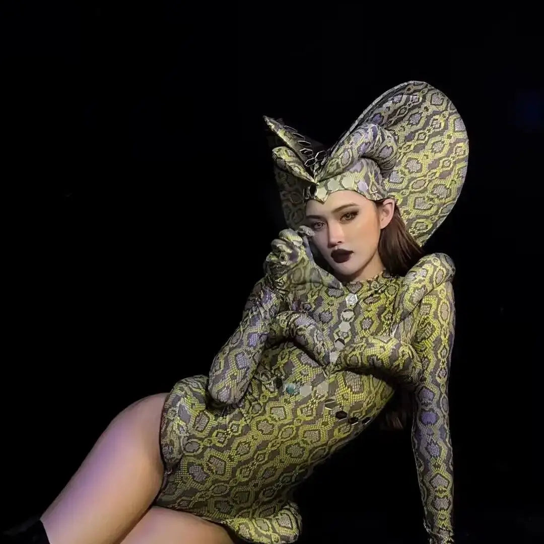Halloween Women Snake Cosplay Costume Cool Stage Performance Club Bar Dance Wear Custom Made Outfit