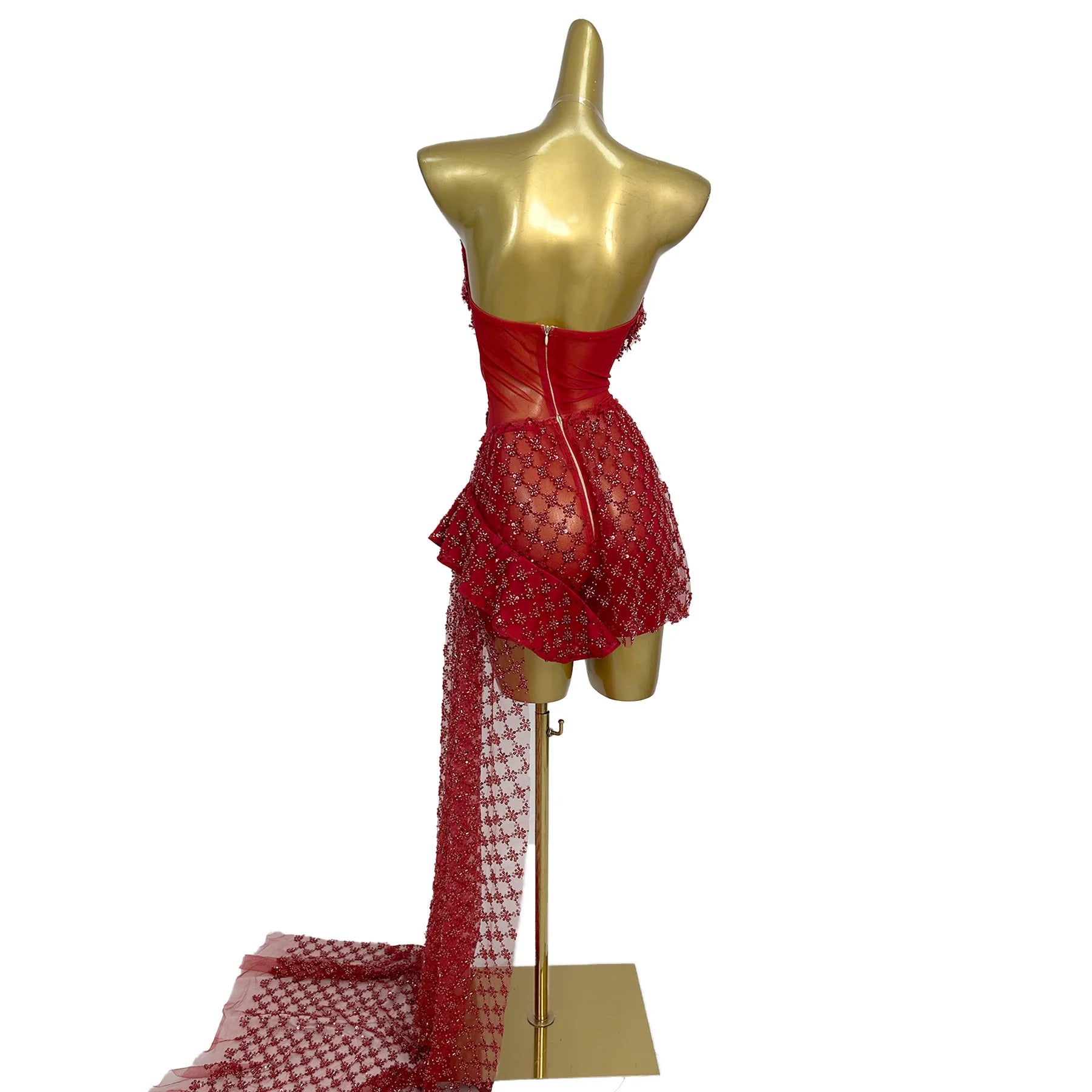 Sparkly Sequins Strapless Romper Spicy Girl Outfit Sexy Women Tulle Mesh Bodysuit Night Event Dance Show Outfit