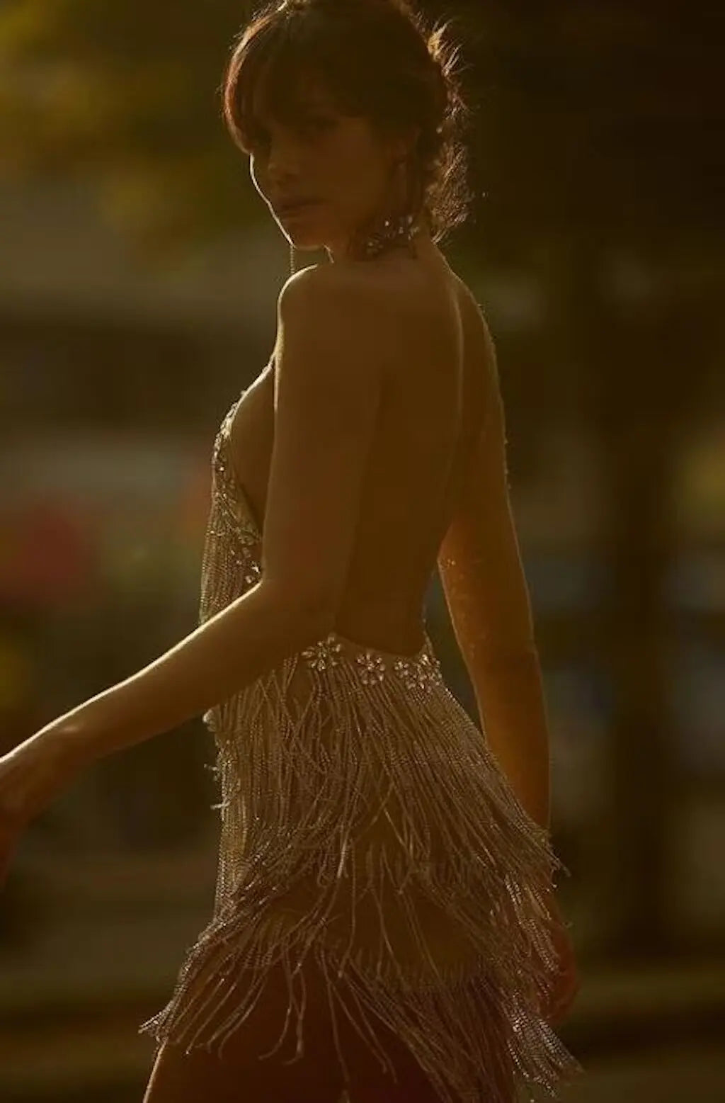 Luxurious Silver Rhinestones Chains Sexy Backless Short Dress for Women Birthday Evening Prom Celebrate Dress Singer Stage Wear