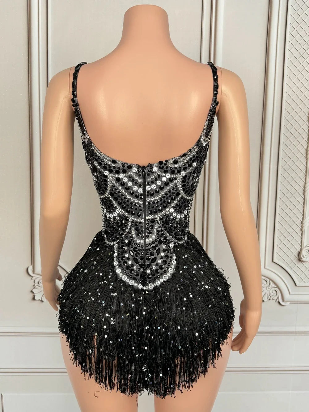 Sparkly Rhinestones Tassels Bodysuit for Women Sexy Show Performance Dance Costume Nightclub Outfit Singer Dancer Stage Wear