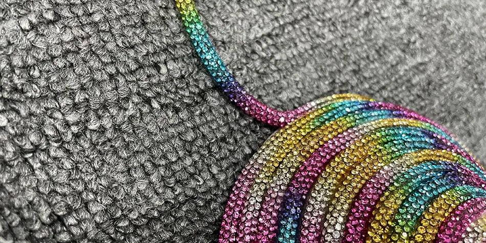 Rainbow Color Super Flash Rhinestone Diamond Rope Bra Halter Neck Backless Short Sexy Hot Girl Red Carpet Show