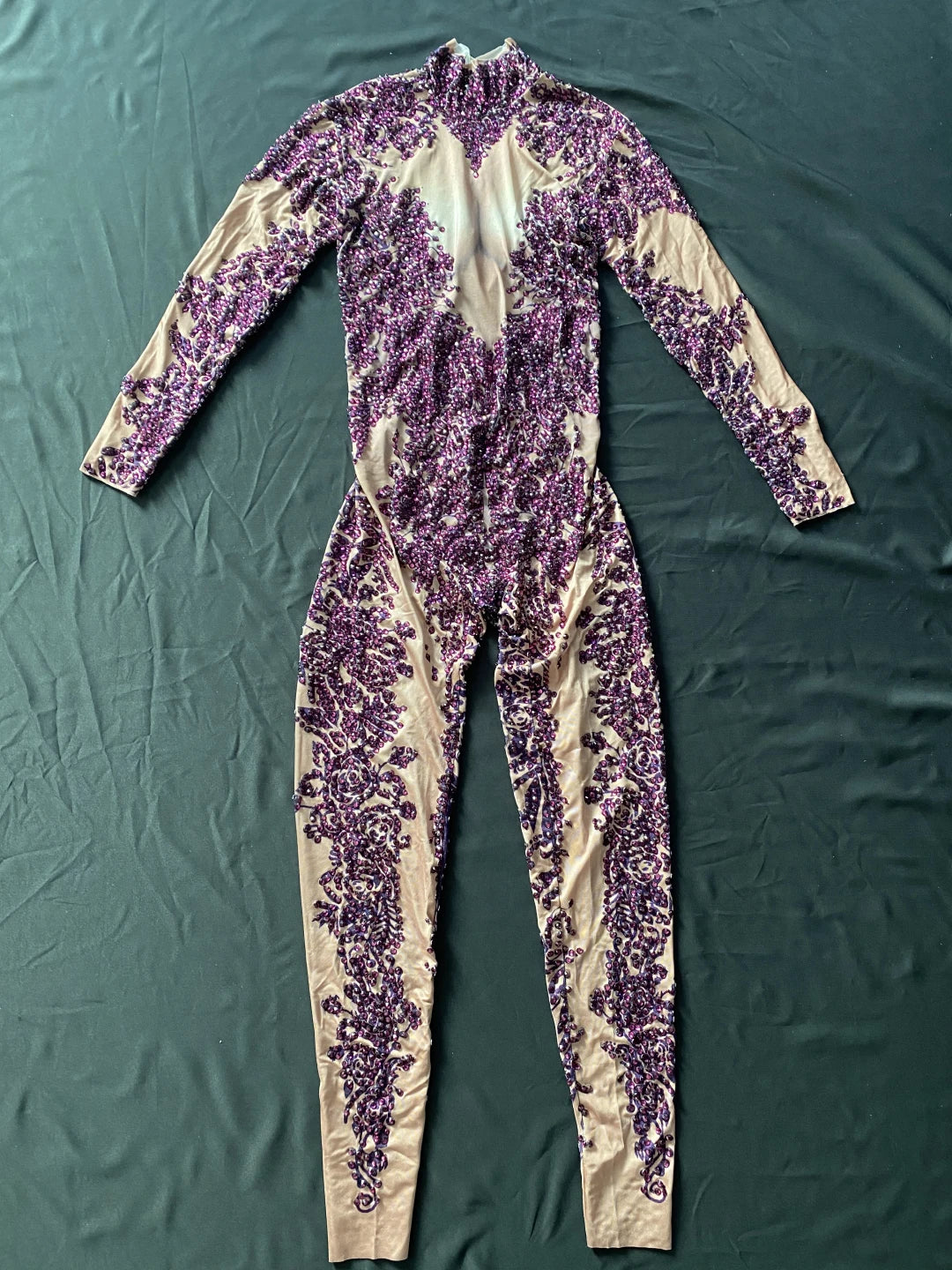 Sexy Crystals Jumpsuits Women Stretch Skinny Jumpsuit Party Rhinestone Rompers Nightclub Jazz Singer Costumes Pole Dance Clothes