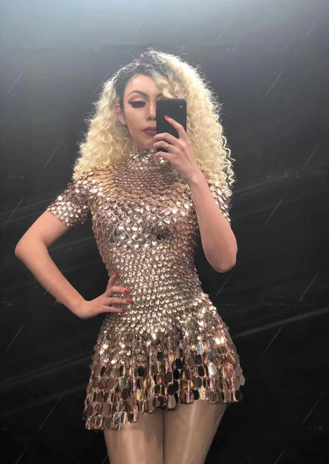 Sexy Nightclub Leotard Shining Lovely Sequins Mini Dress Costume Celebrate Rhinestone Bodysuit Birthday Silver Dresses