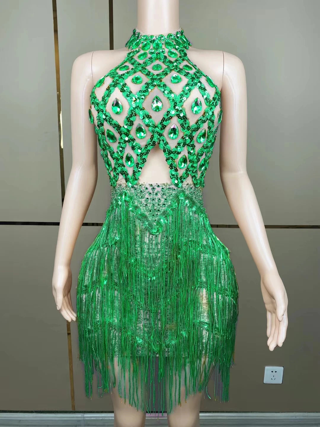 Halter Backless Sparkly Pink Sequined Short Prom Dress