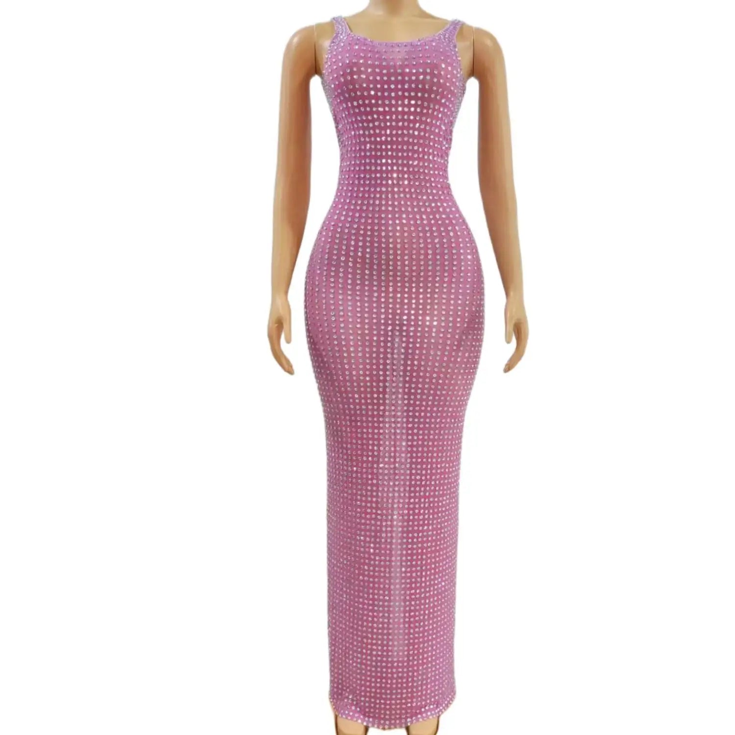 Sexy See Through Women Birthday Party Formal Cocktail Gowns Halter Luxury Rhinestones Black Girl Long Prom Dresses