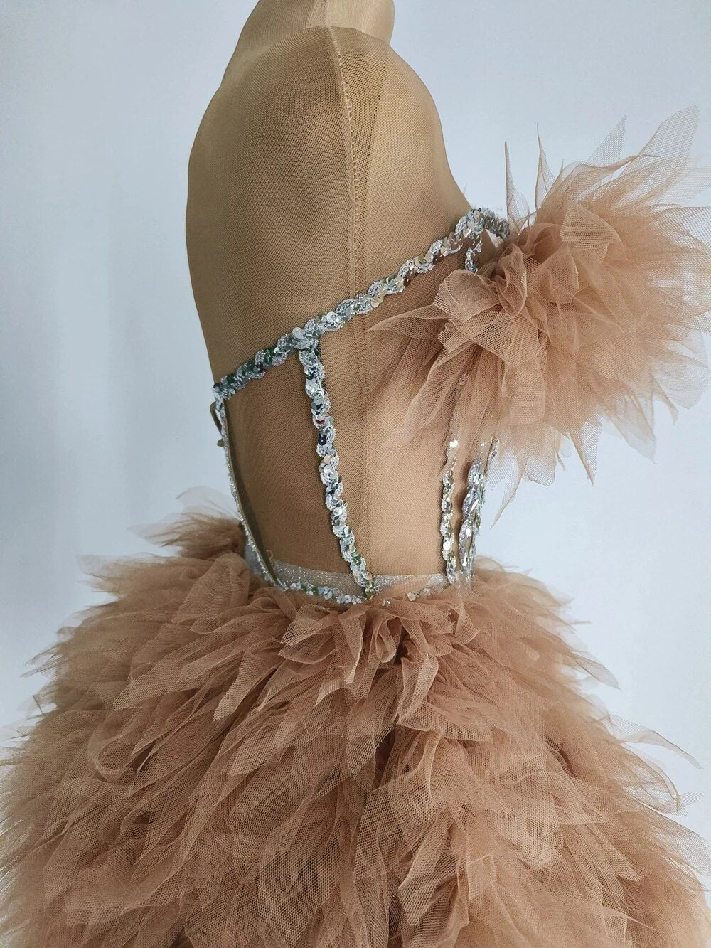 Sexy Sheer Mesh Crystals Short Bandage Dresses for Women Birthday Party Prom Evening Dress Photo Shoot Wear