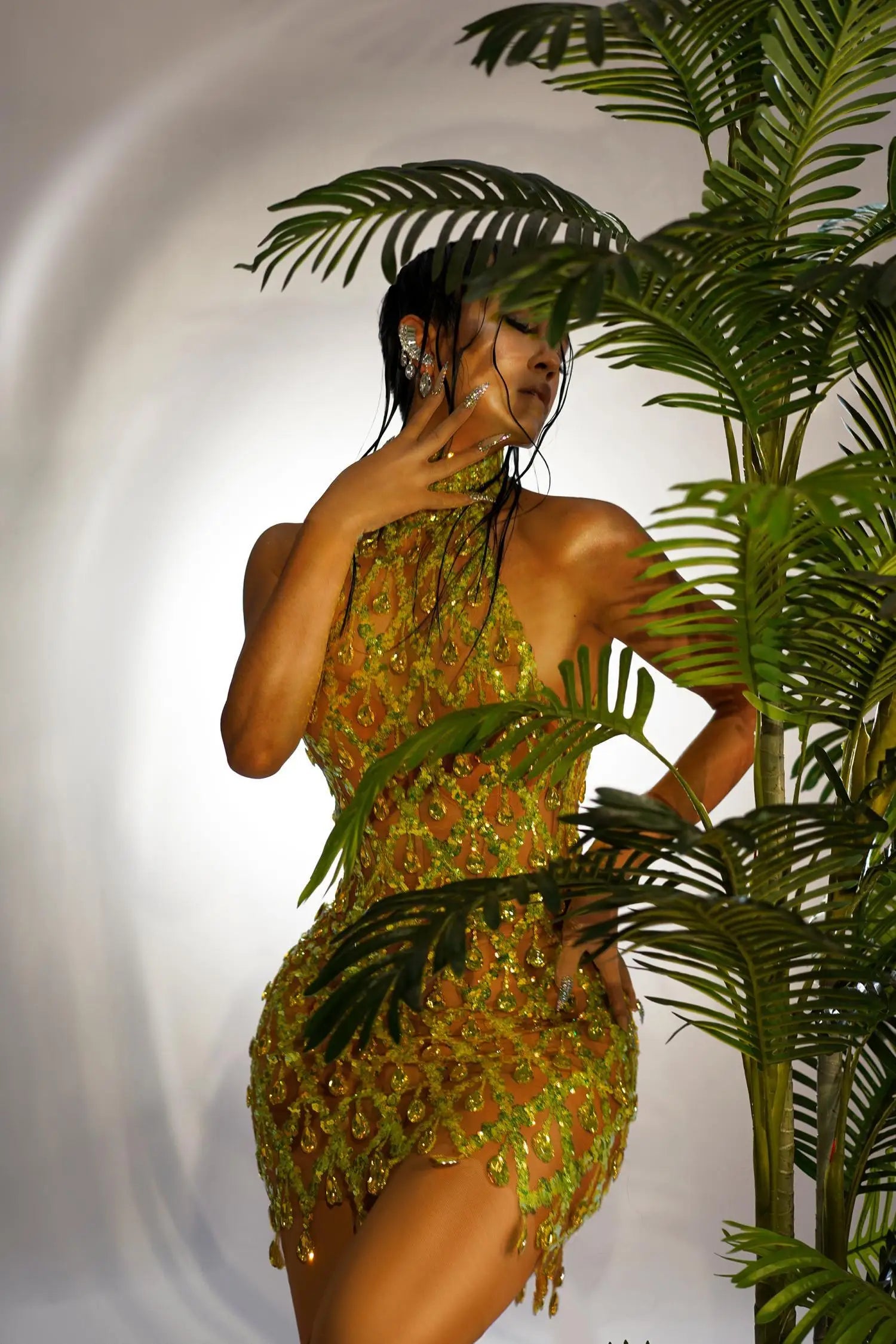 Sexy Women Party Celebrate Evening Prom Dress Sparkly Rhinestones Short Dress Photo Shoot Dress Singer Stage Wear Shaokaojia