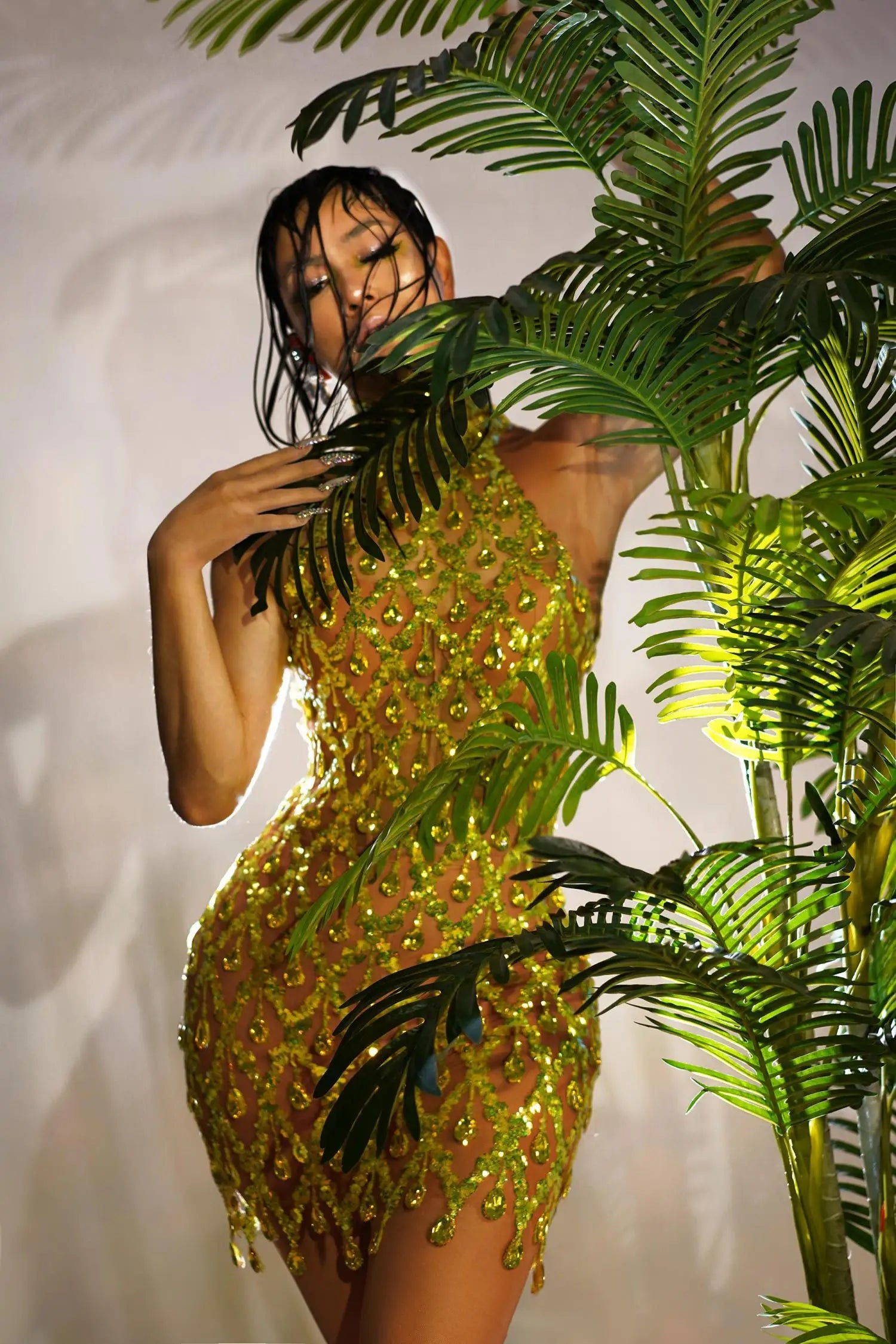 Sexy Women Party Celebrate Evening Prom Dress Sparkly Rhinestones Short Dress Photo Shoot Dress Singer Stage Wear Shaokaojia