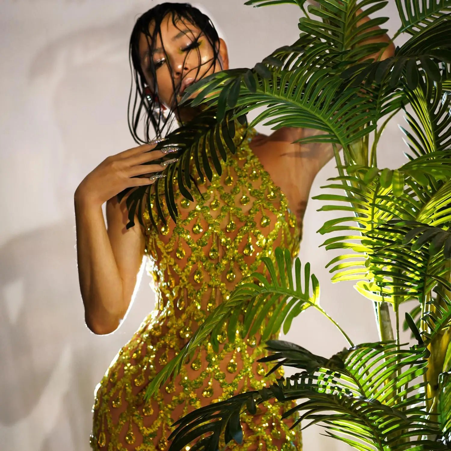 Sexy Women Party Celebrate Evening Prom Dress Sparkly Rhinestones Short Dress Photo Shoot Dress Singer Stage Wear Shaokaojia