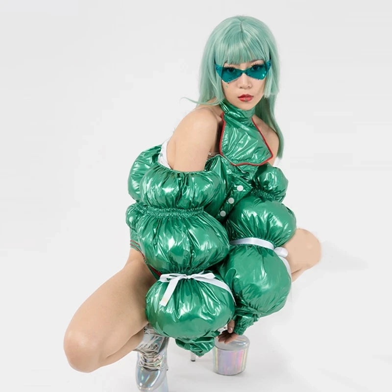 Singer Bar Club Dancer Space Cotton Bodysuit Nightclub Gogo Dance Stage Costume Model Clothes Drag Queen Wear