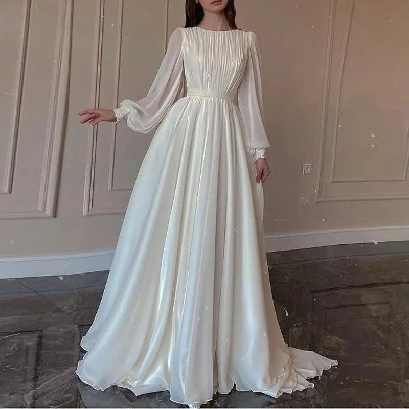 Solid Evening Midi Maxi Dresses for Women Elegant Casual Party Prom White Holiday Princess Fairy Long Dress Graduation Dress