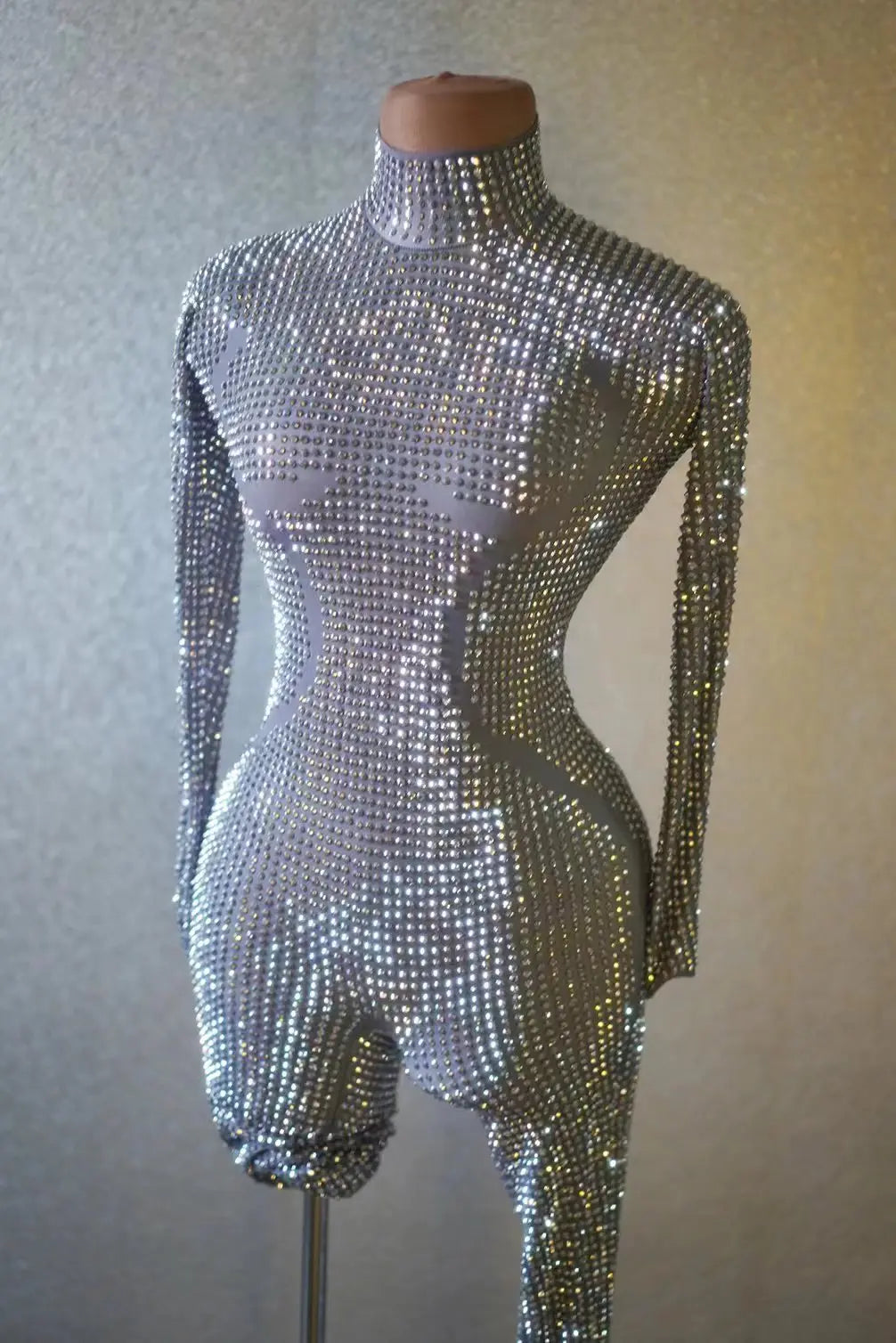 Luxurious Full Rhinestones Jumpsuit for Women Sexy Dance Costume Nightclub Outfit Performance Show Stage Wear Party Rompers
