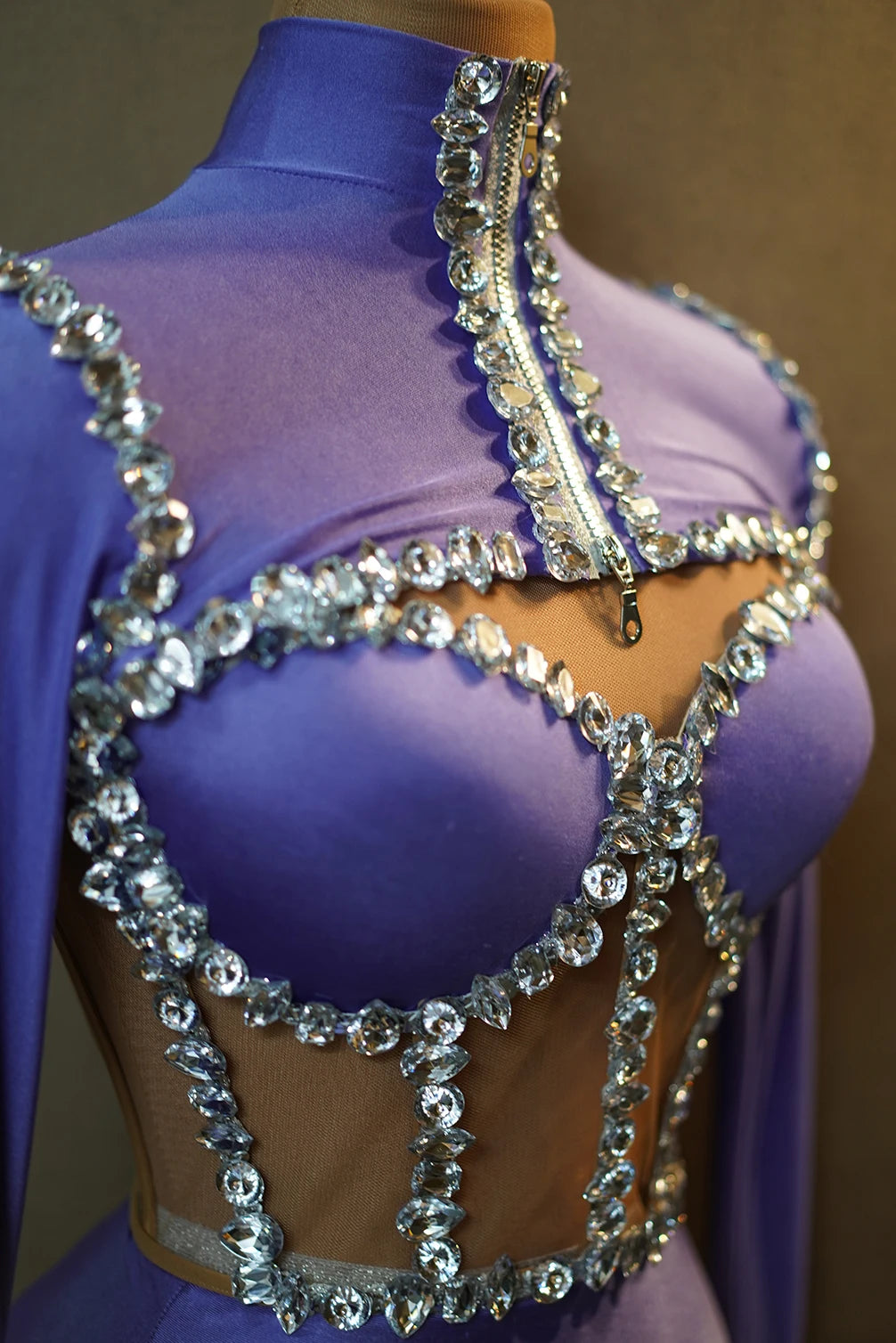 Sparkly Rhinestone Bodysuits for Women Long Sleeve Body Suits Outfits Set Dance Drag Queen Costume Pole Dance Leotard
