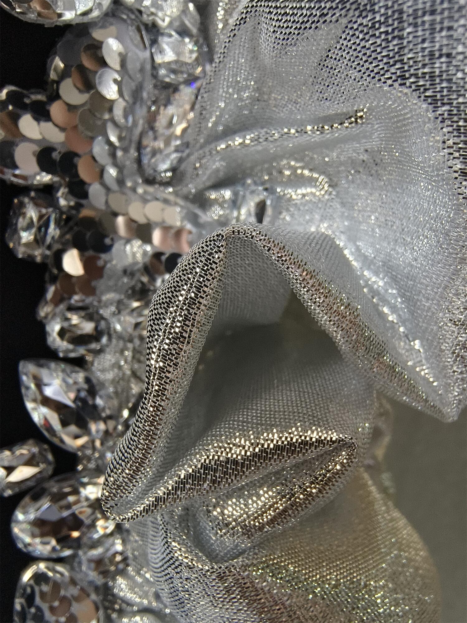 Sparkly Rhinestones Exaggerated Sleeves Black Jacket Sexy Singer Dancer Nightclub Jazz Dance Costume Performance Show Wear