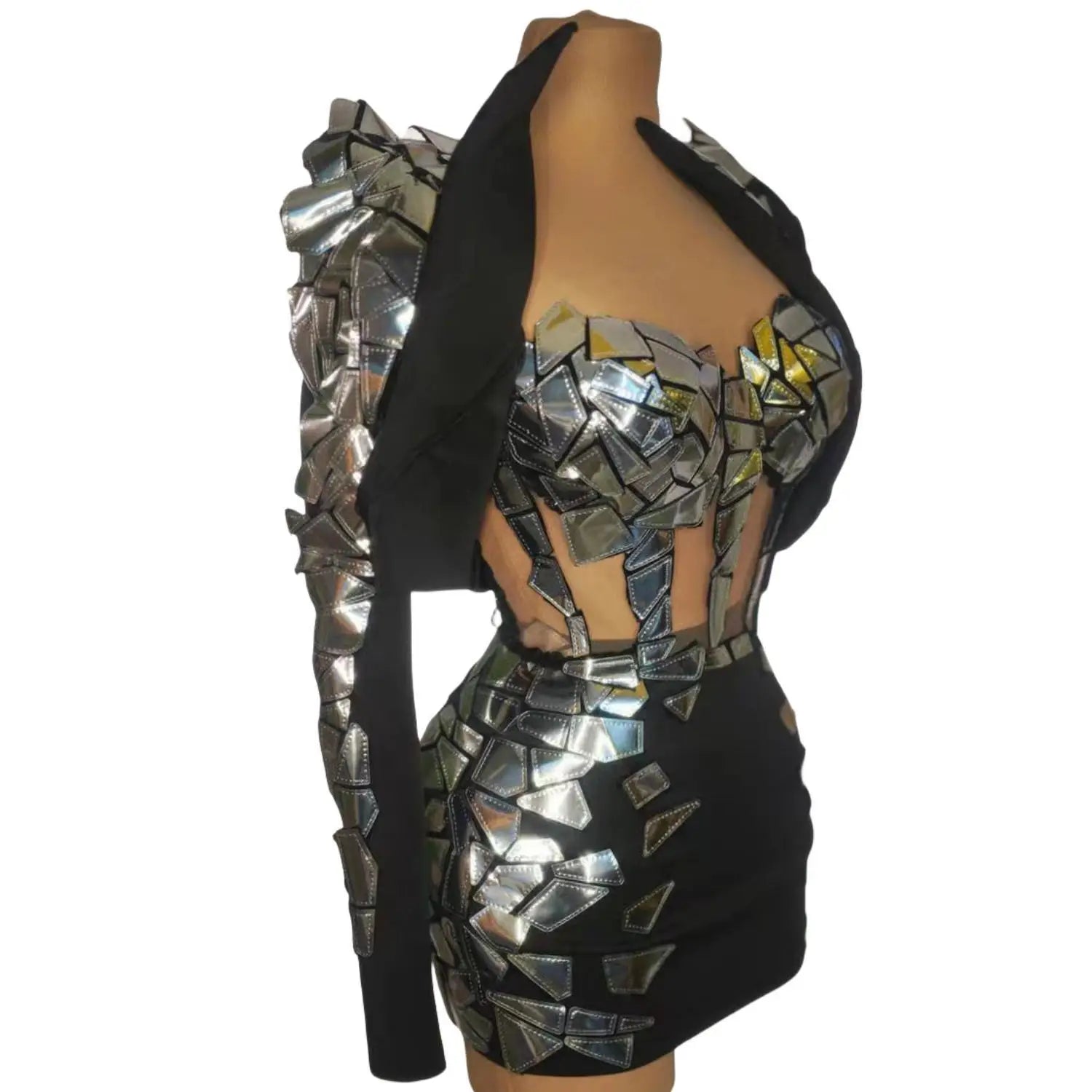Luxury Sequin Jacket Short Dresses for Women Sexy Singer Pageant Night Out Wear Drag Queen Show Costume Set
