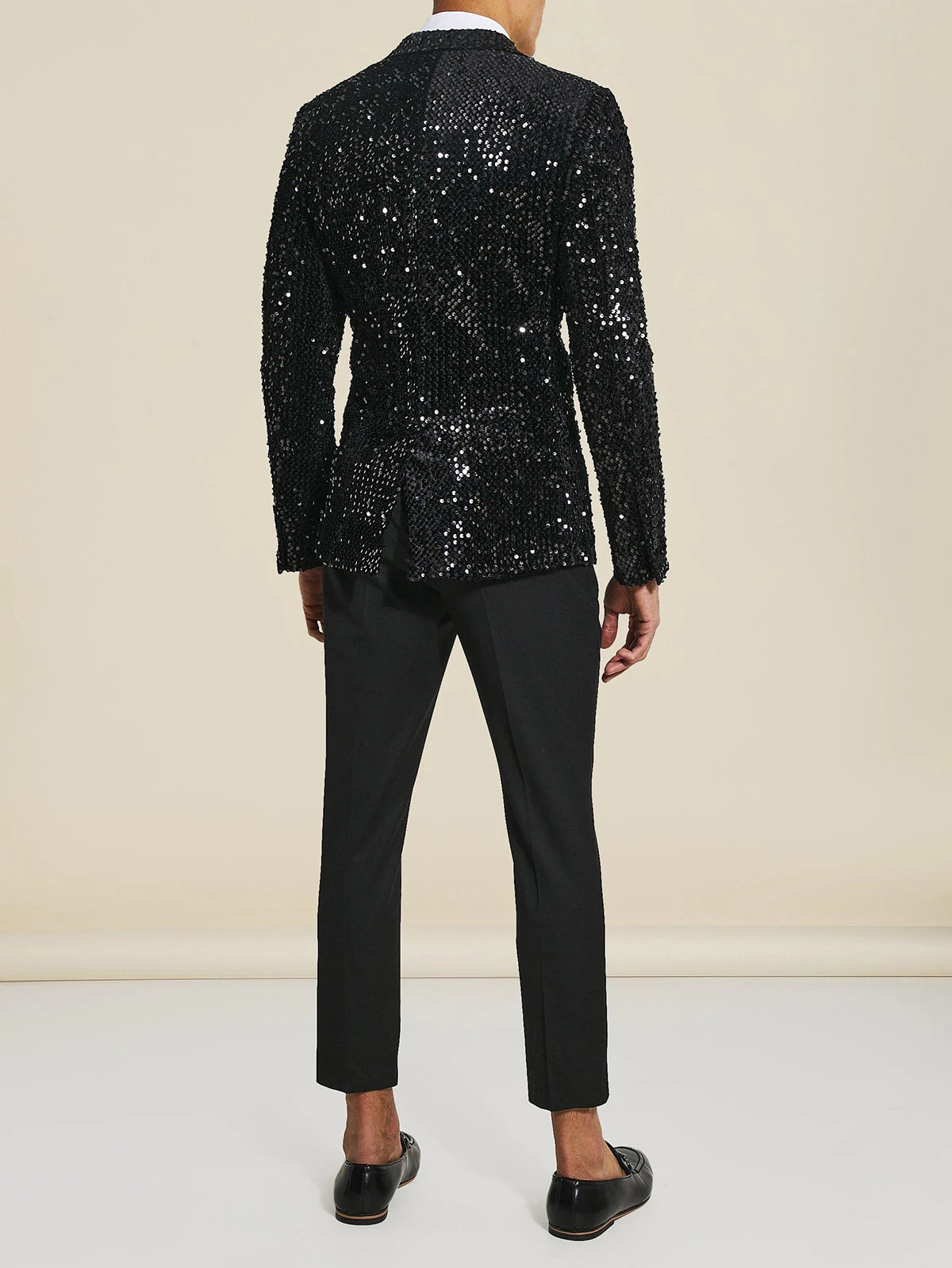 Sparkly Wedding Suits For Men Notch Lapel Groom Wear Slim Fit Double Breasted Tuxedos Business Party 2 Pcs Coat Pants