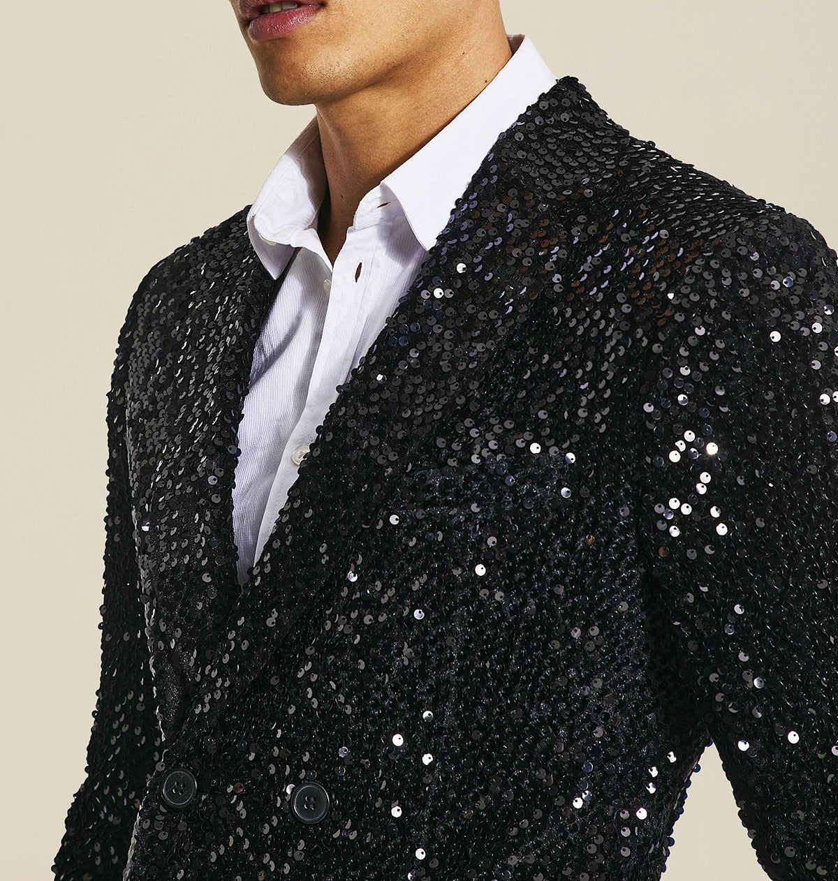 Sparkly Wedding Suits For Men Notch Lapel Groom Wear Slim Fit Double Breasted Tuxedos Business Party 2 Pcs Coat Pants