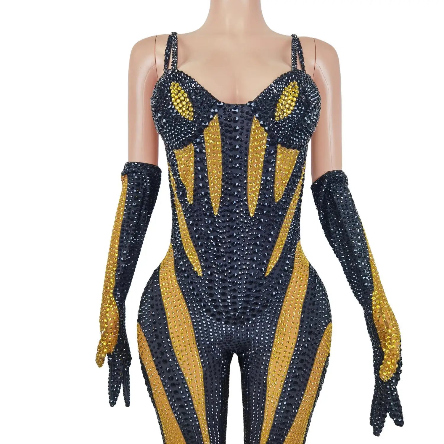Women Sexy Stage Sparkly Full Rhinestones Jumpsuit Birthday Wedding Celebrate Outfit Set Fashion Photoshoot Jumpsuit
