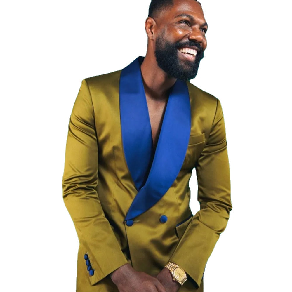 Olive Green Designer Groomsmen Wedding Tuxedos Slim Fit Men Suits 2 Pieces Sets Shawl Lapel Blazers Formal Suit With Jacket And