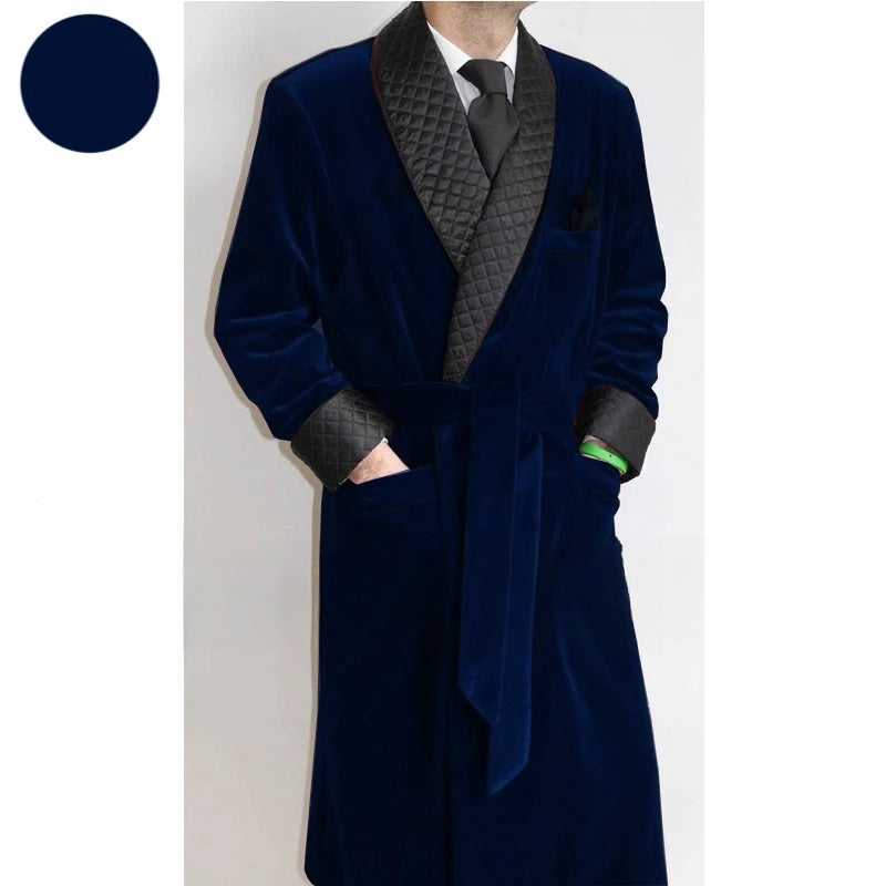 Velvet Belted Smoking Jacket - detail view 7