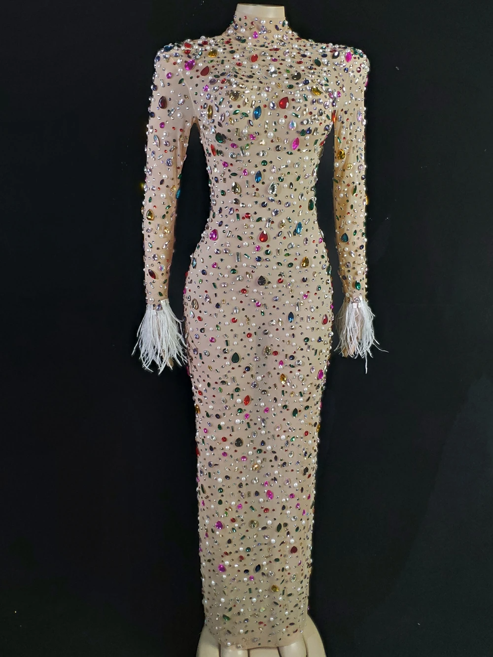 Evening Celebrate Stones Dresses Women Birthday Singer Dancer Stage Performance Sexy Transparent Costumes