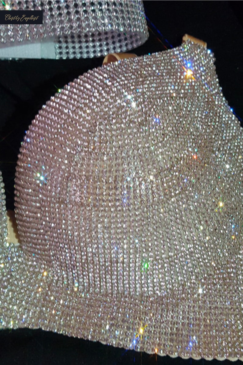 Sparkly Rhinestone Cabaret Glitter Lingerie Bikini Set