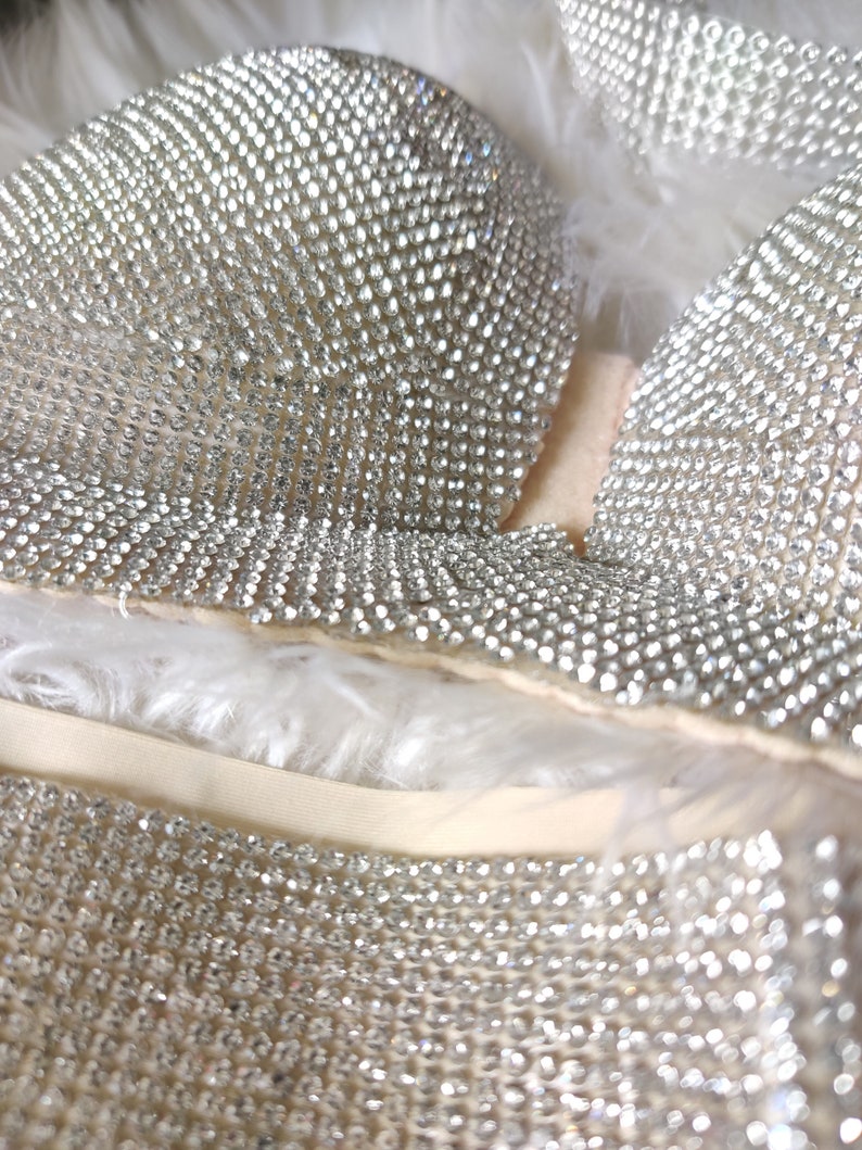 Sparkly Rhinestone Cabaret Glitter Lingerie Bikini Set