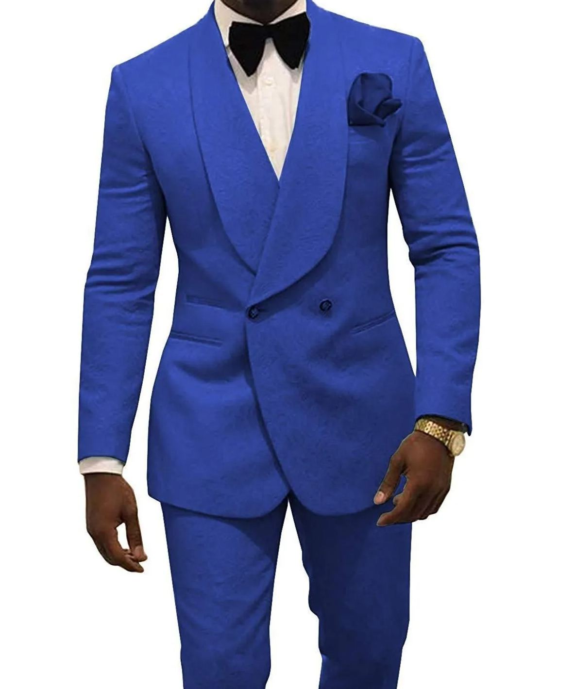 Custom Made Ivory Jacquard Groomsmen Groom Tuxedos Double Breasted Men Suits Wedding Blazer 2 Pieces Costume Homme