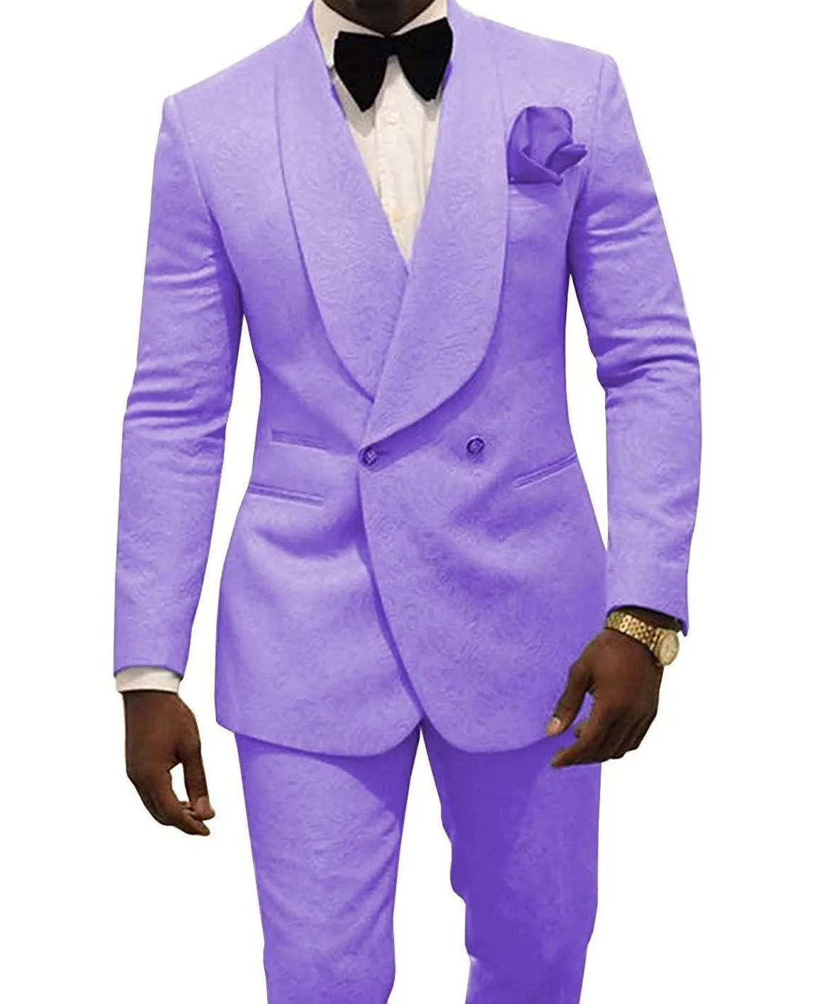 Custom Made Ivory Jacquard Groomsmen Groom Tuxedos Double Breasted Men Suits Wedding Blazer 2 Pieces Costume Homme