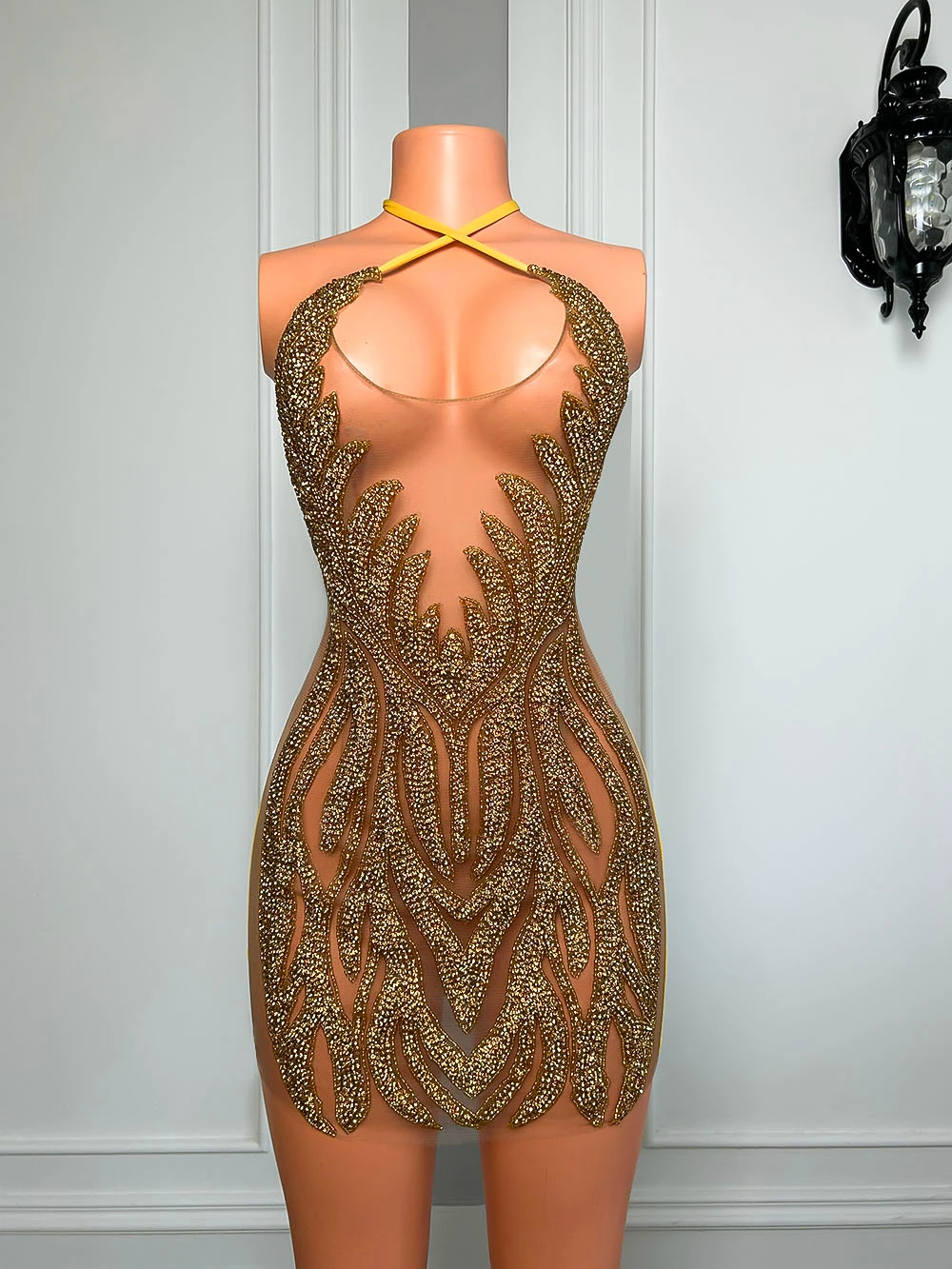 Luxury Sexy Gold Cocktail Dresses Formal Birthday Maxi Party Gowns Short Mini Maxi Evening Black Girls Y2K Backless Dress