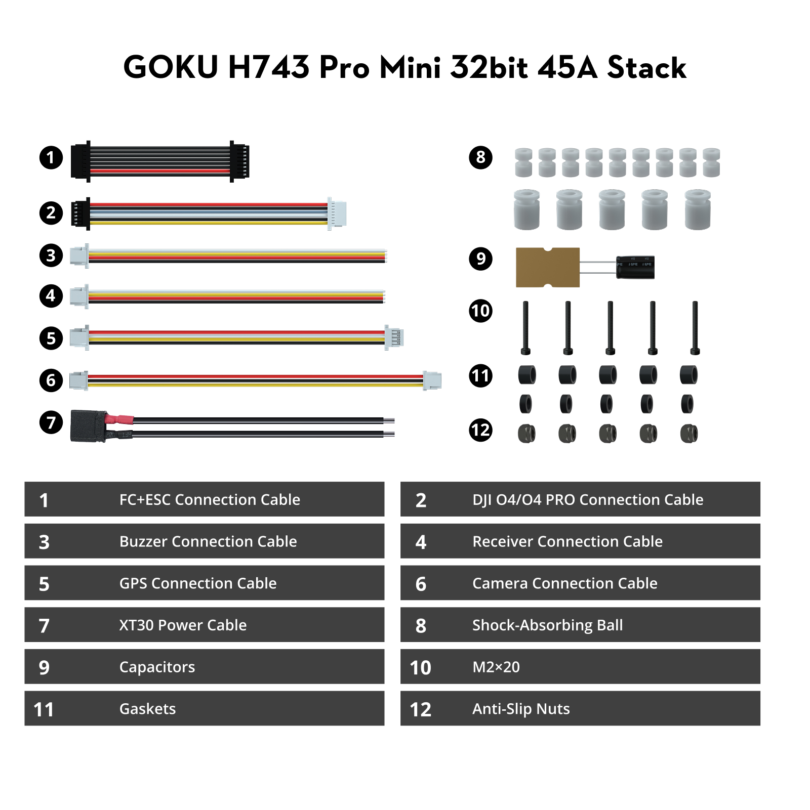 GOKU H743 PRO Mini 45A 32Bit 128K 20*20 Stack -- Plug&Play O4 / O4 Pro