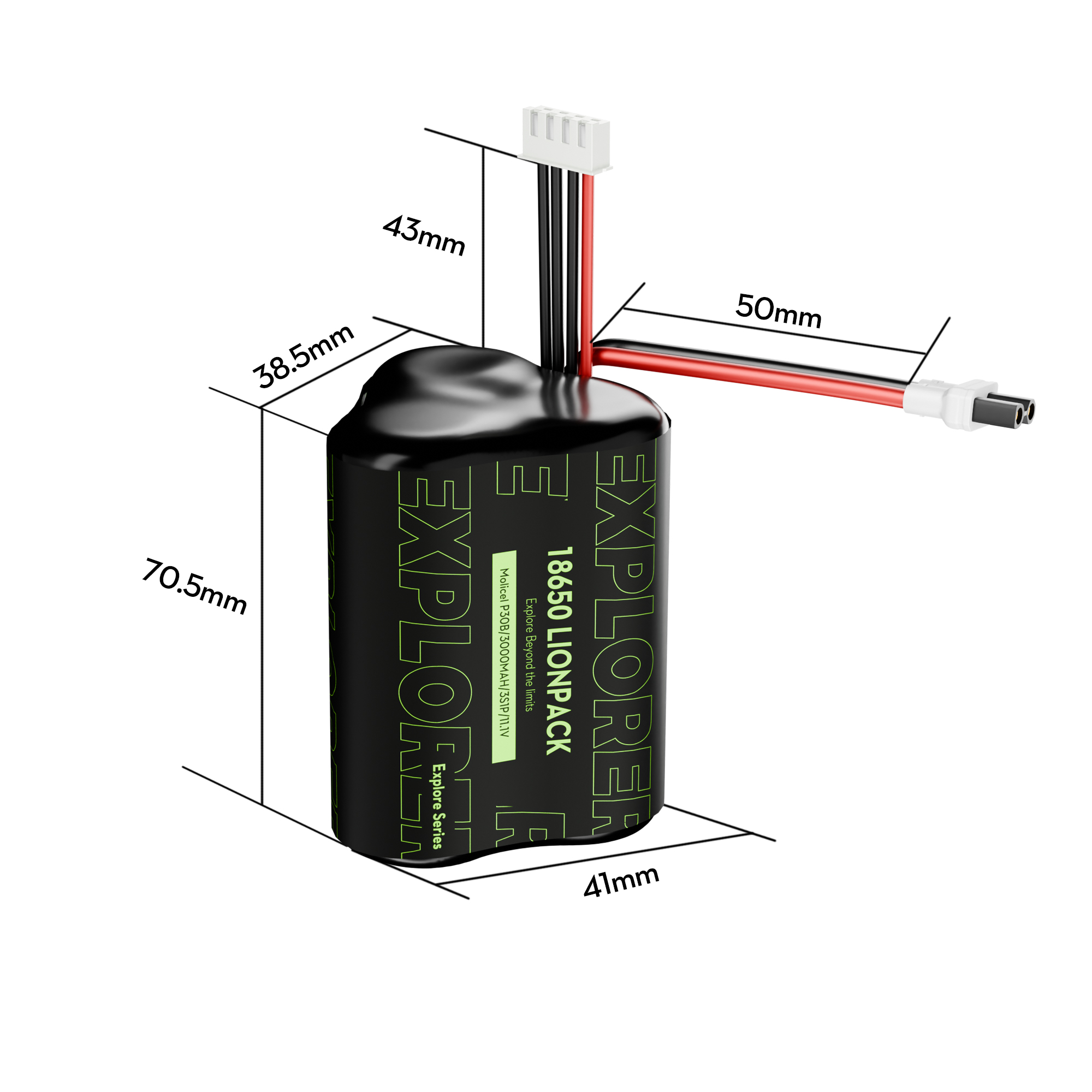 Flywoo Explorer Molicell P30B 18650 3S1P 3000mAh Lionpack Battery