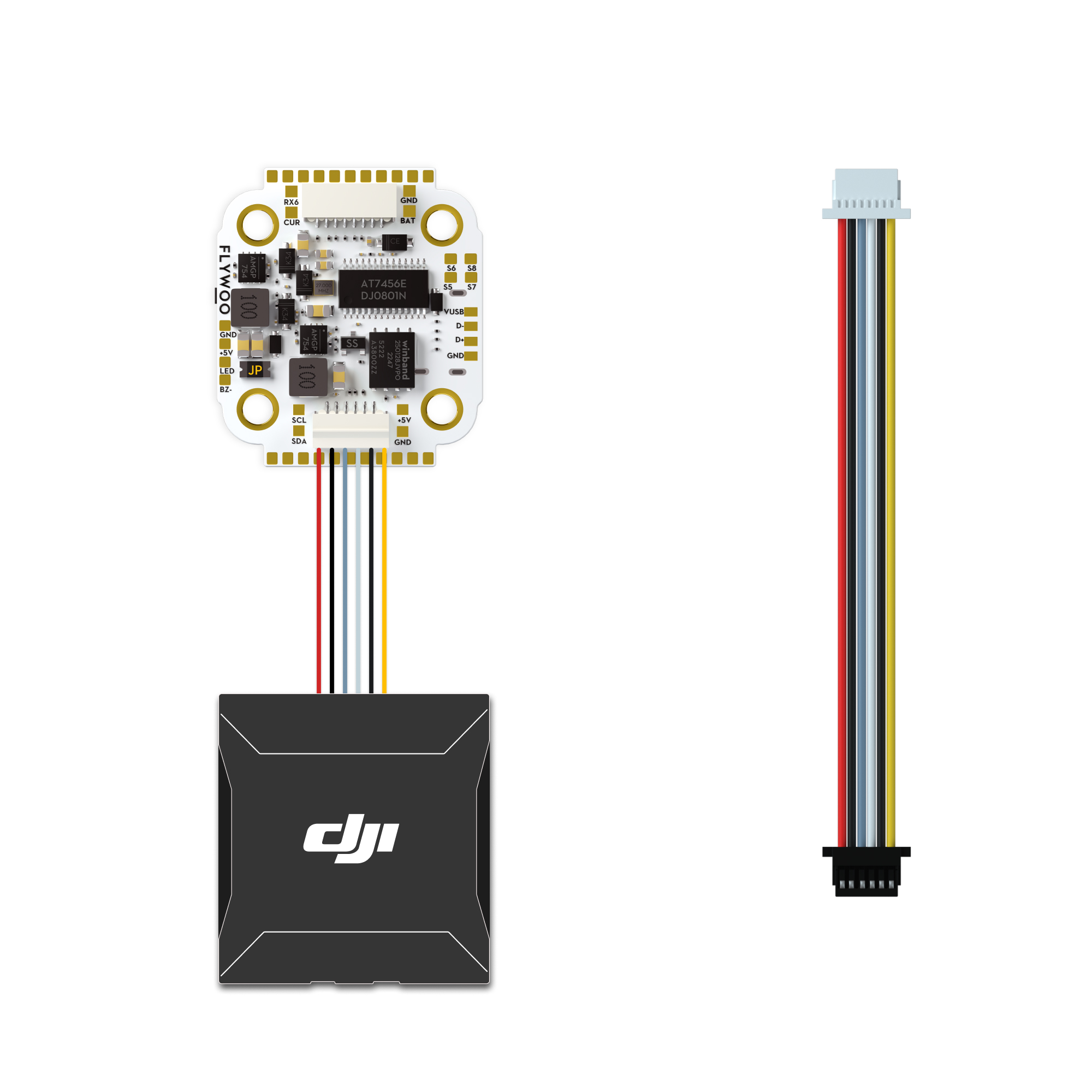 Flywoo 2PCS JST SH 1.0mm 6Pins 6P to 6P O3 & Flight Controller Connection Cable 