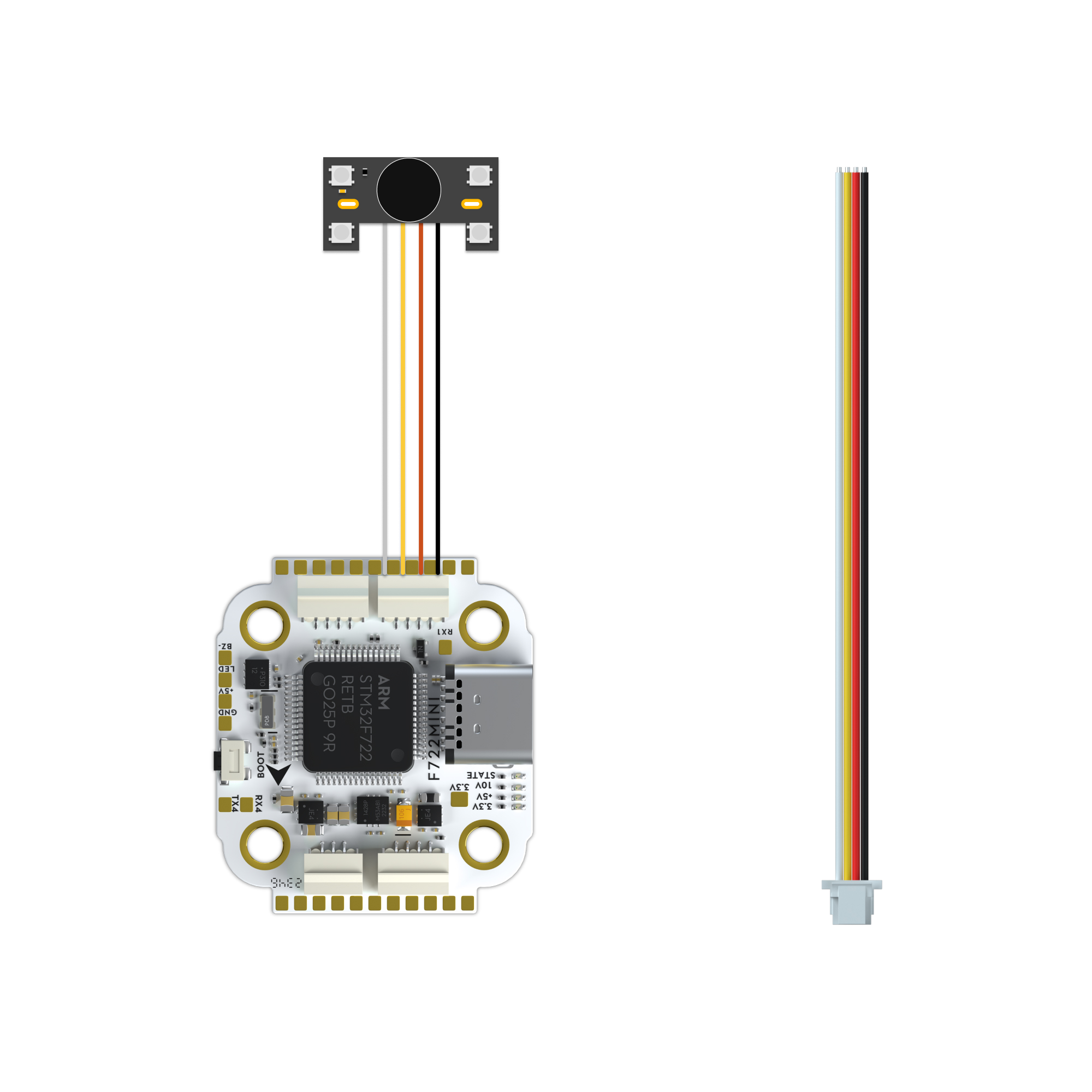 Flywoo 2PCS JST SH 1.0mm 4Pins (w/lock)  Pigtail FC to Buzzer or Receiver Connection Cable 