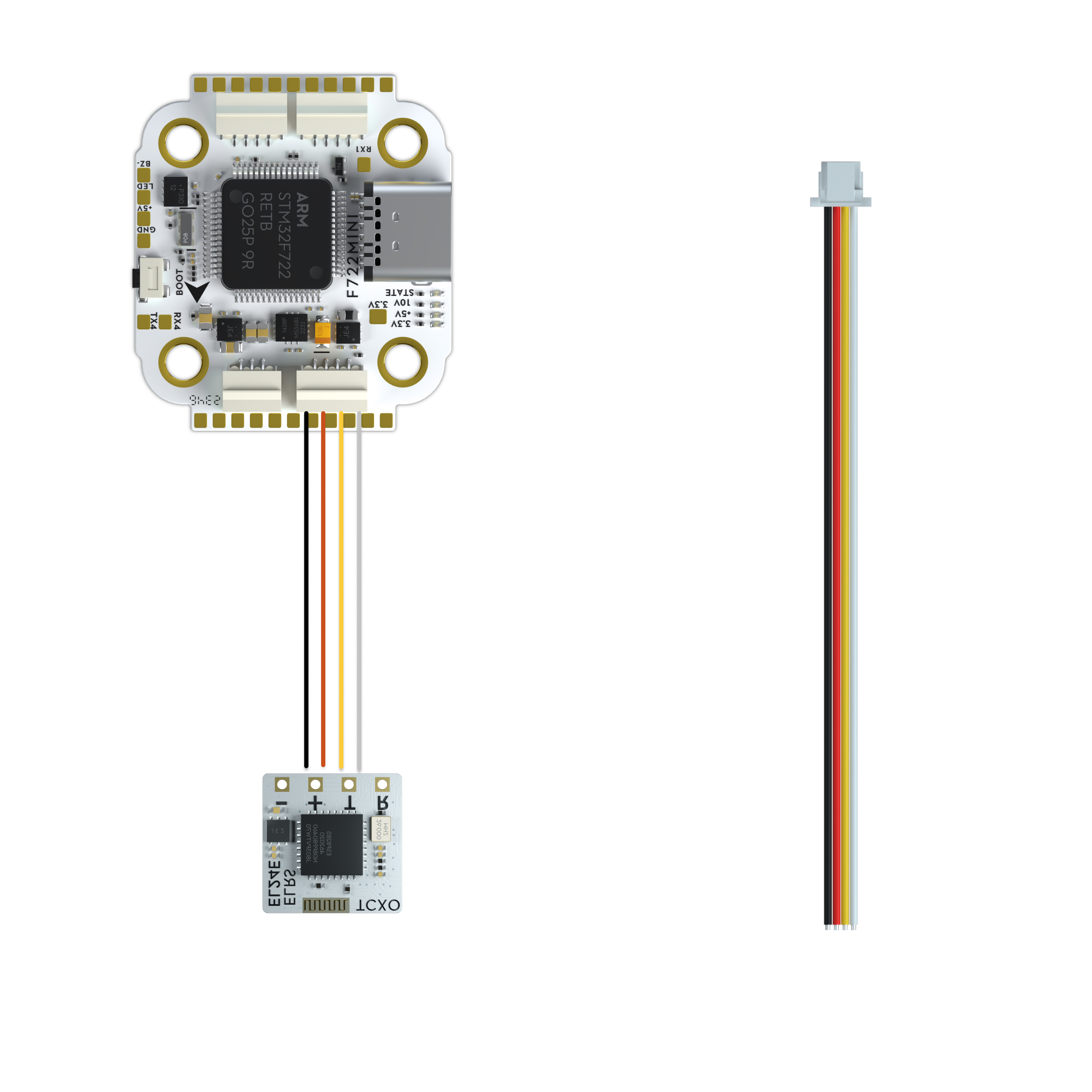 Flywoo 2PCS JST SH 1.0mm 4Pins (w/lock)  Pigtail FC to Buzzer or Receiver Connection Cable 