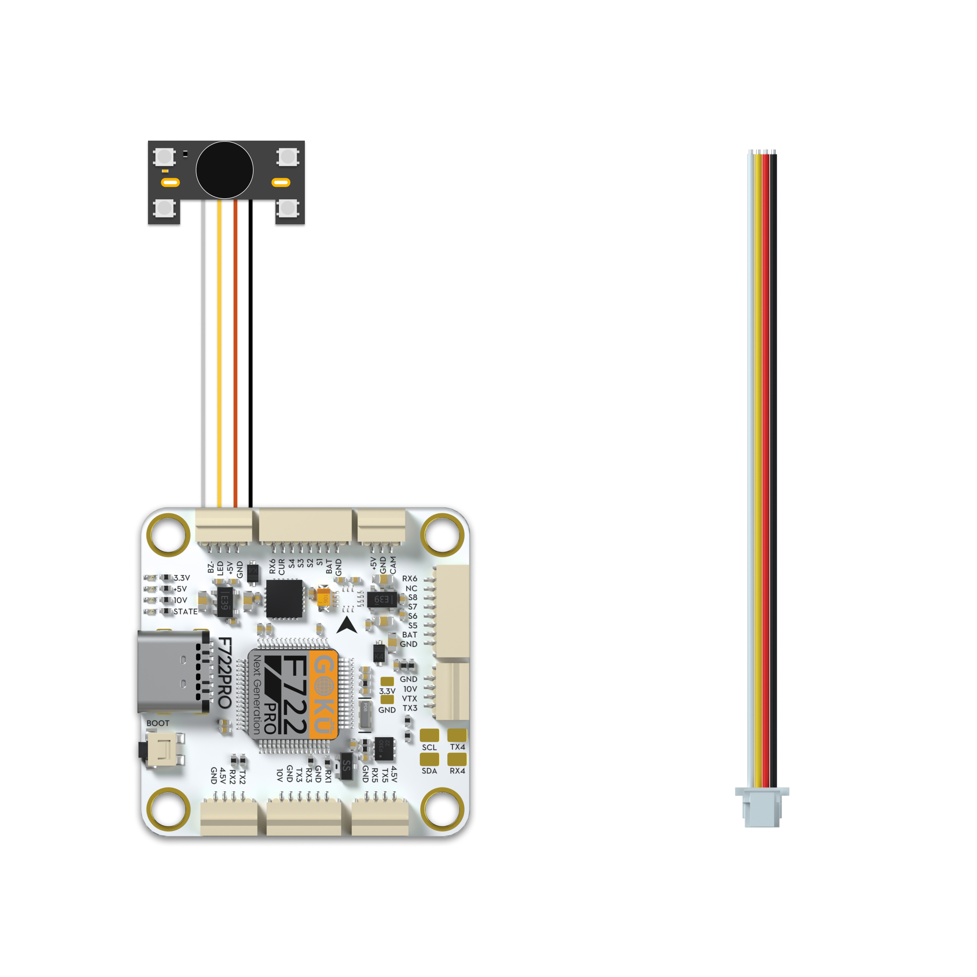 Flywoo 2PCS JST SH 1.0mm 4Pins (w/lock)  Pigtail FC to Buzzer or Receiver Connection Cable 