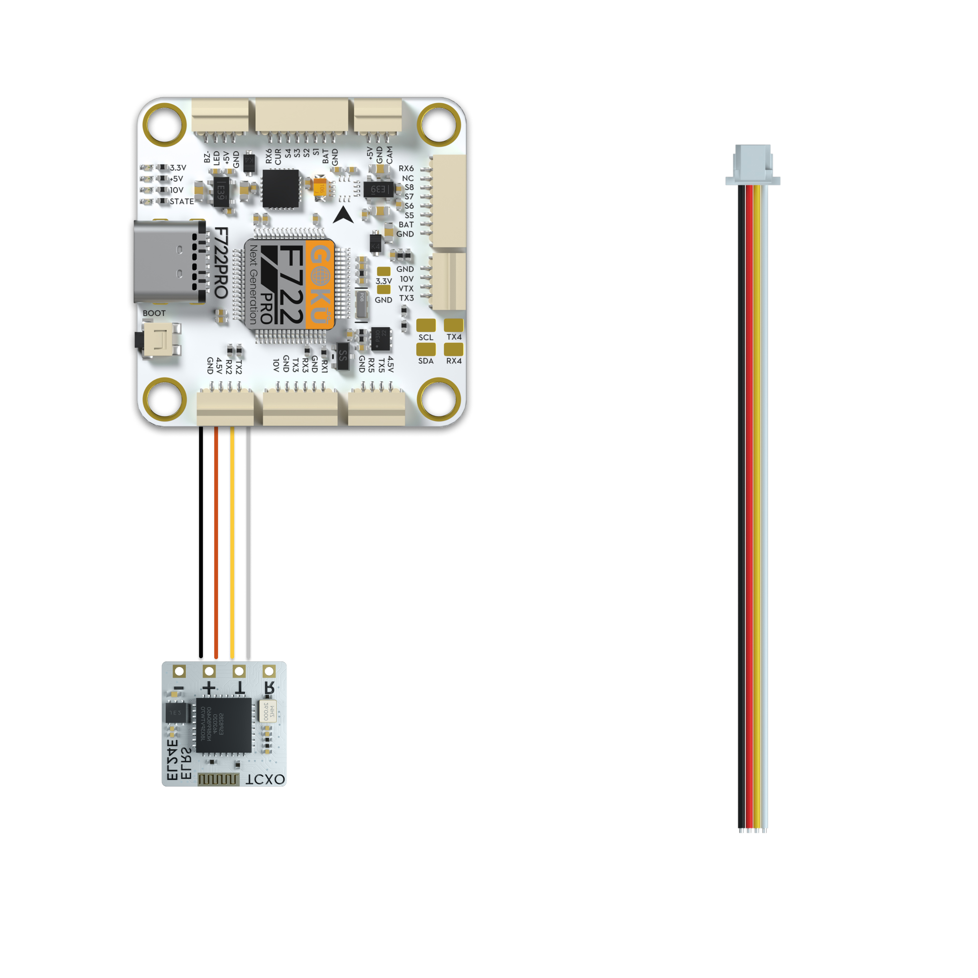 Flywoo 2PCS JST SH 1.0mm 4Pins (w/lock)  Pigtail FC to Buzzer or Receiver Connection Cable 