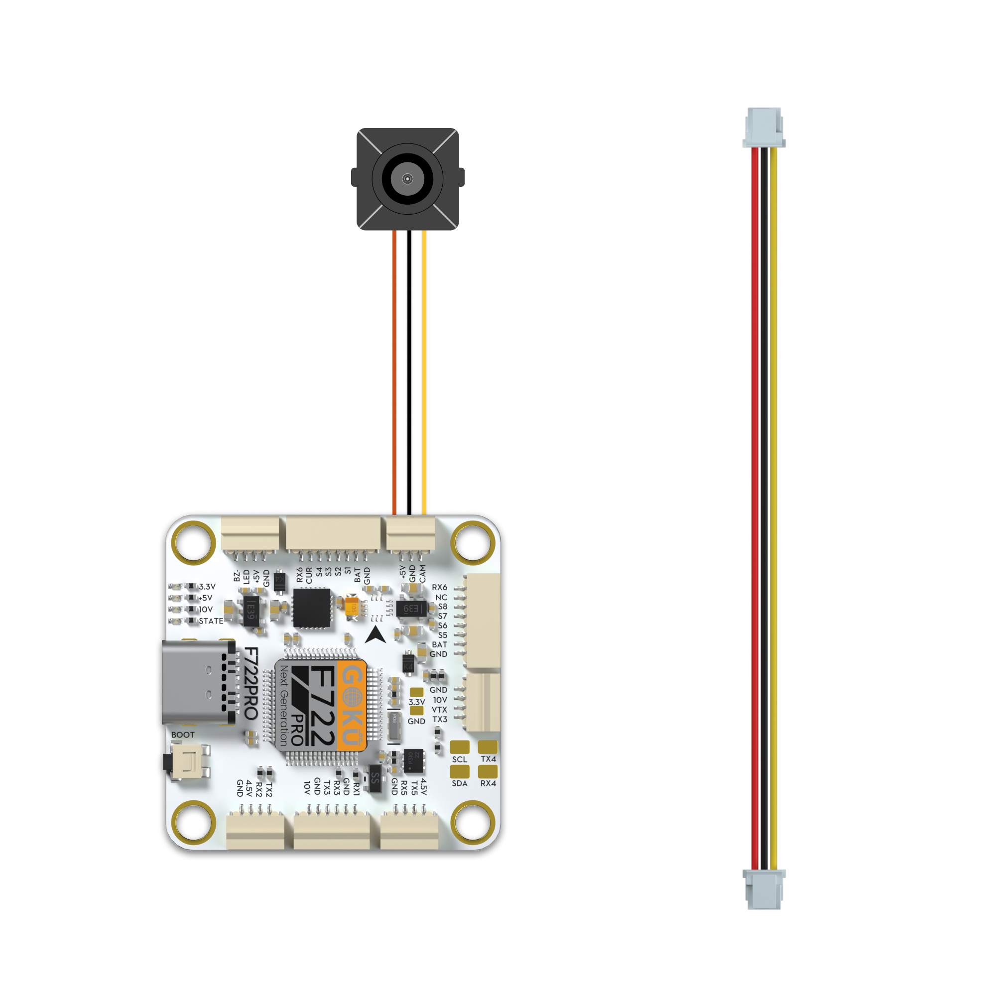 Flywoo 2PCS JST SH 1.0mm 3P (w/lock)  to SH 1.25mm 3P to FC to Cam Connection Cable 