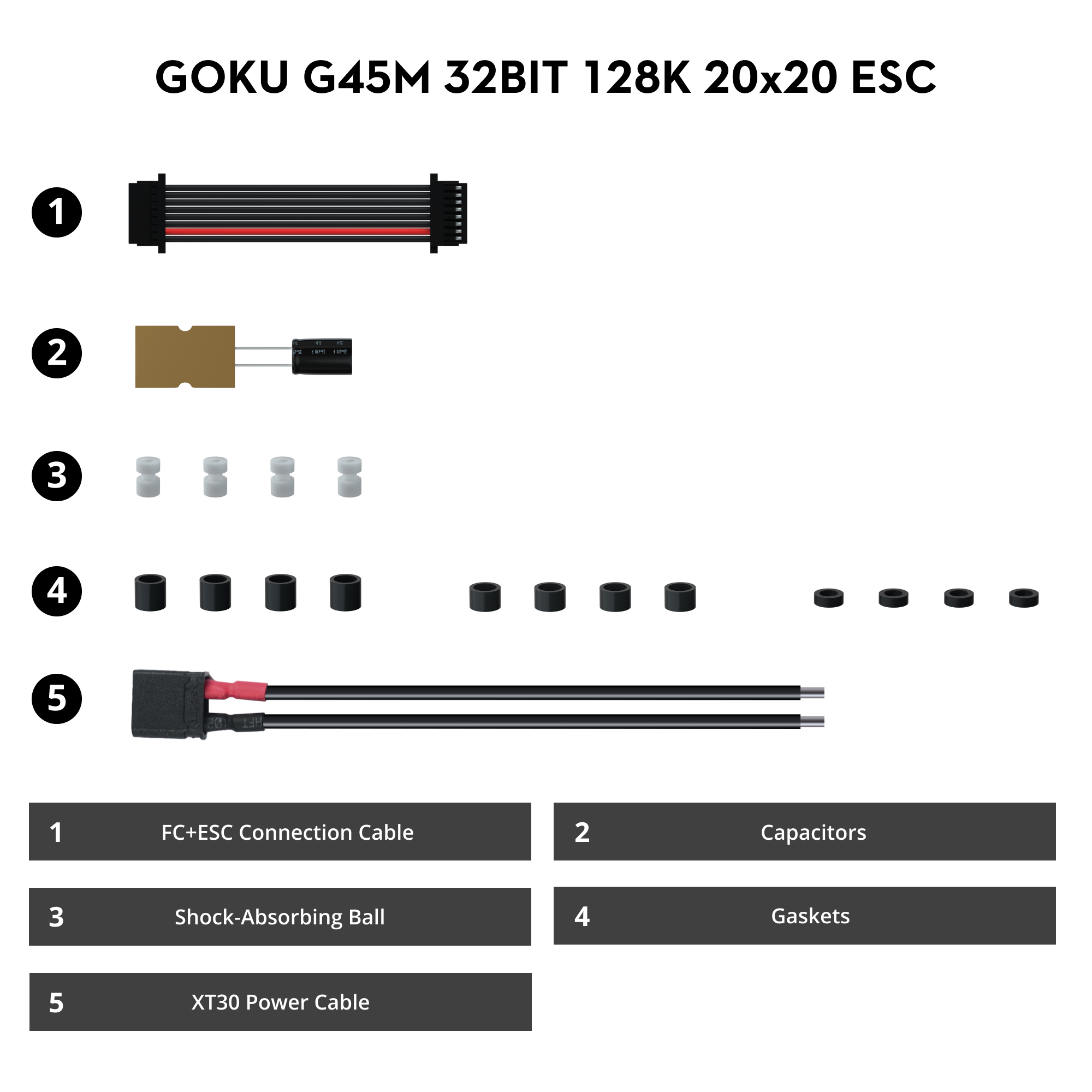 GOKU G45M 32BIT 128K 2-6S 45A ESC (20x20)