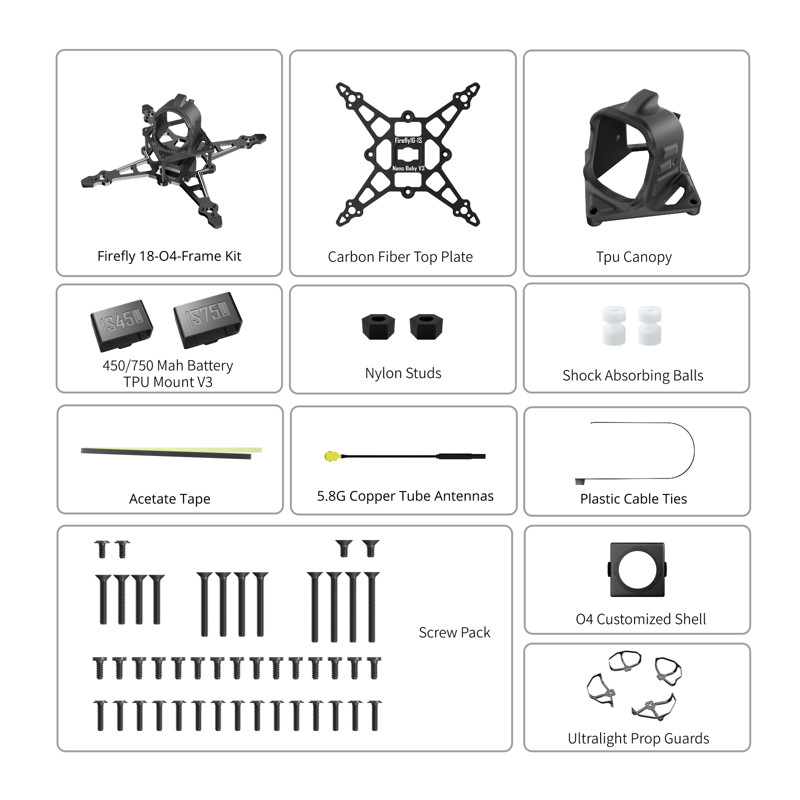 Firefly16 / 18 1S Nano Baby V3 Frame Kit