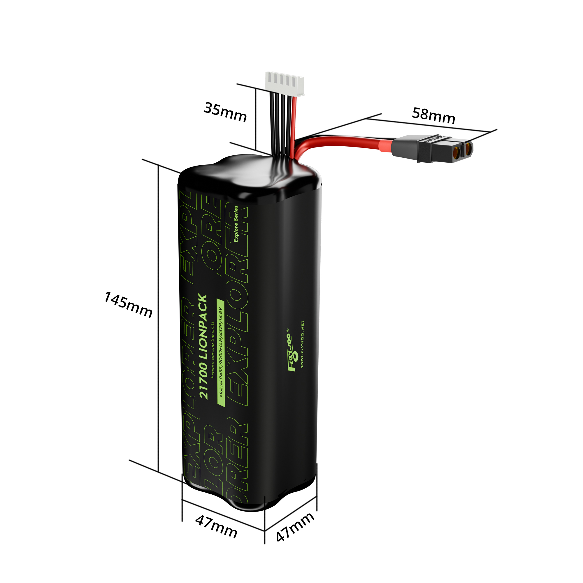 Flywoo Explorer Molicell P45B 21700 4S2P 9000mAh Lionpack Battery